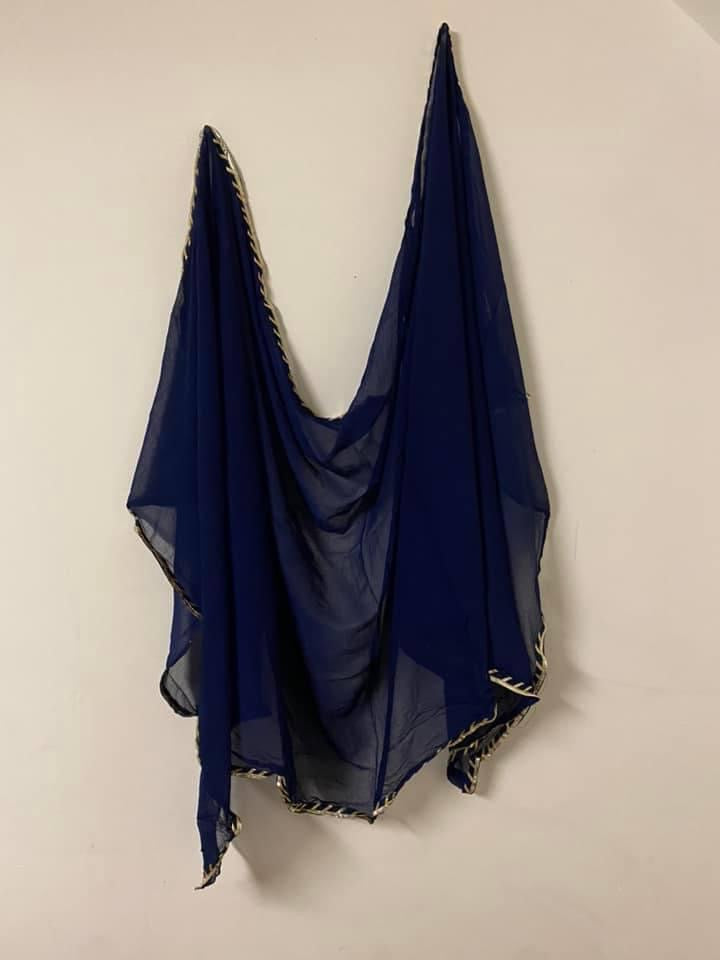 Peacock Blue Chiffon Dupatta @ DressingStylesCA.com