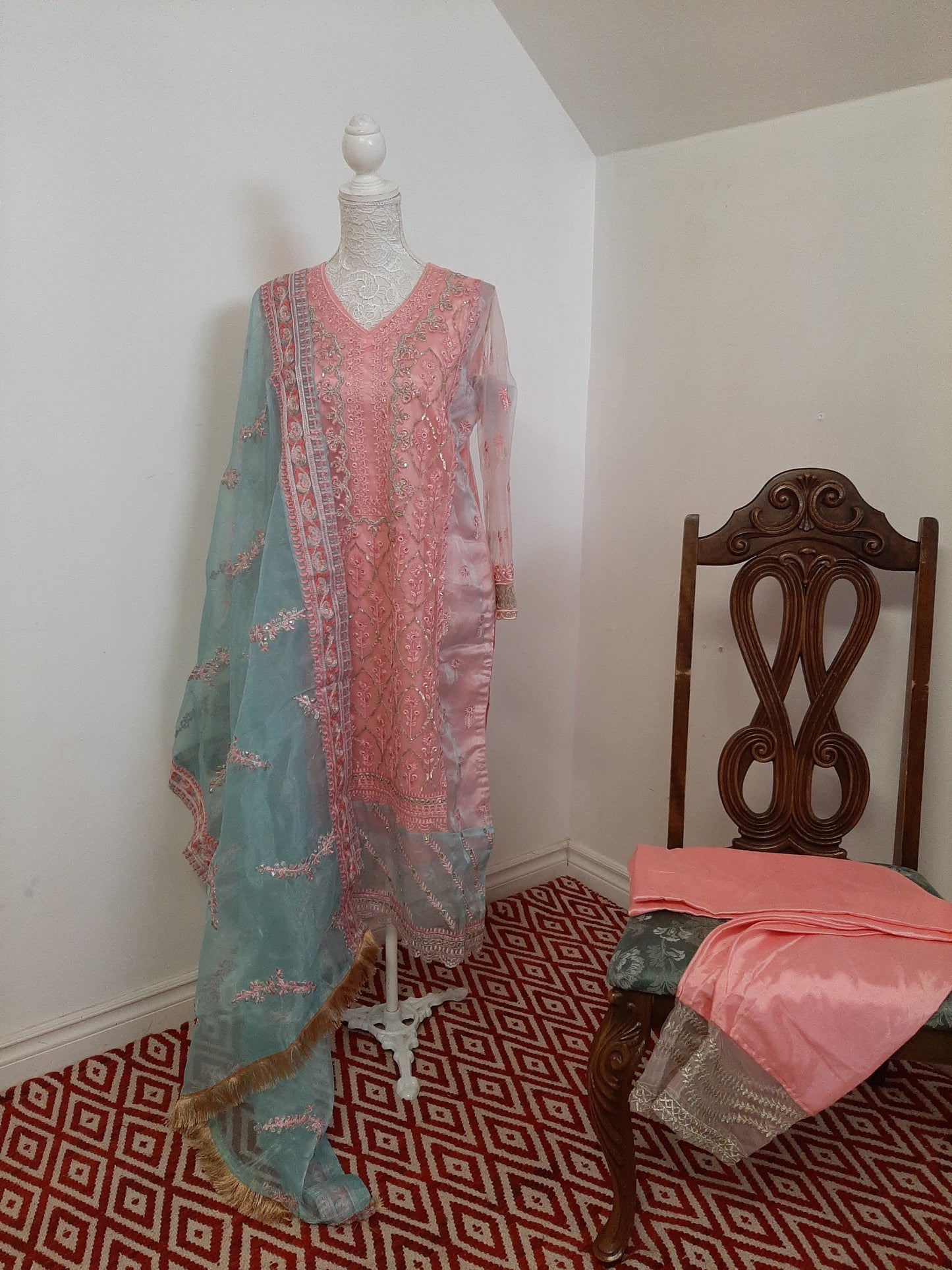 Pink & Blue Pastel Colored Kurti @ DressingStylesCA.com