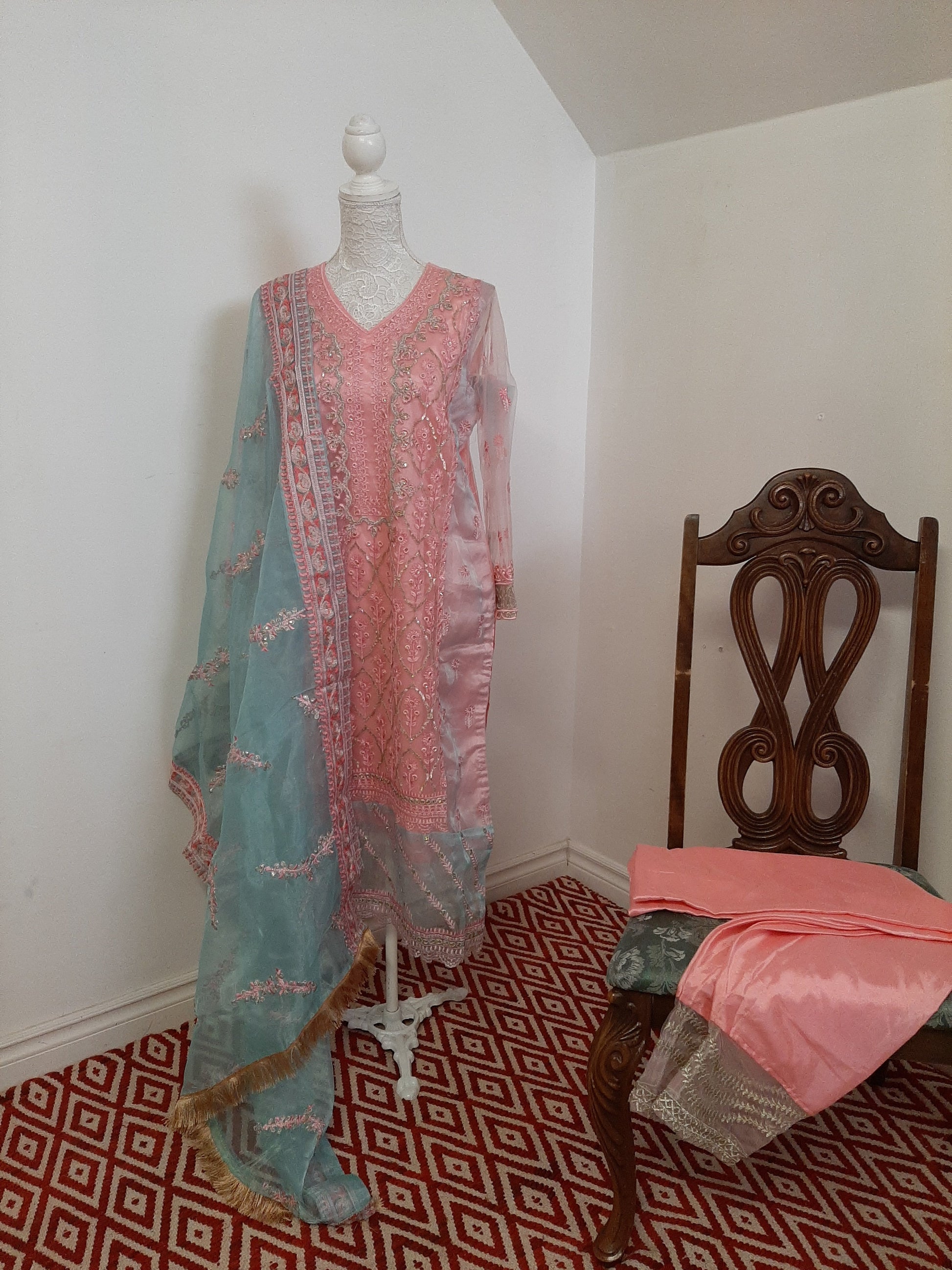 Pink & Blue Pastel Colored Kurti @ DressingStylesCA.com
