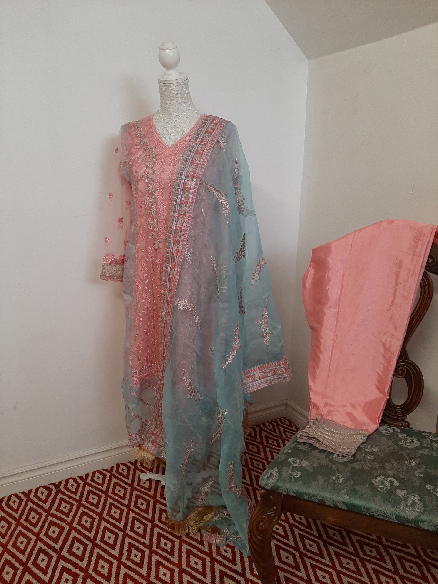 Pink & Blue Pastel Colored Kurti @ DressingStylesCA.com