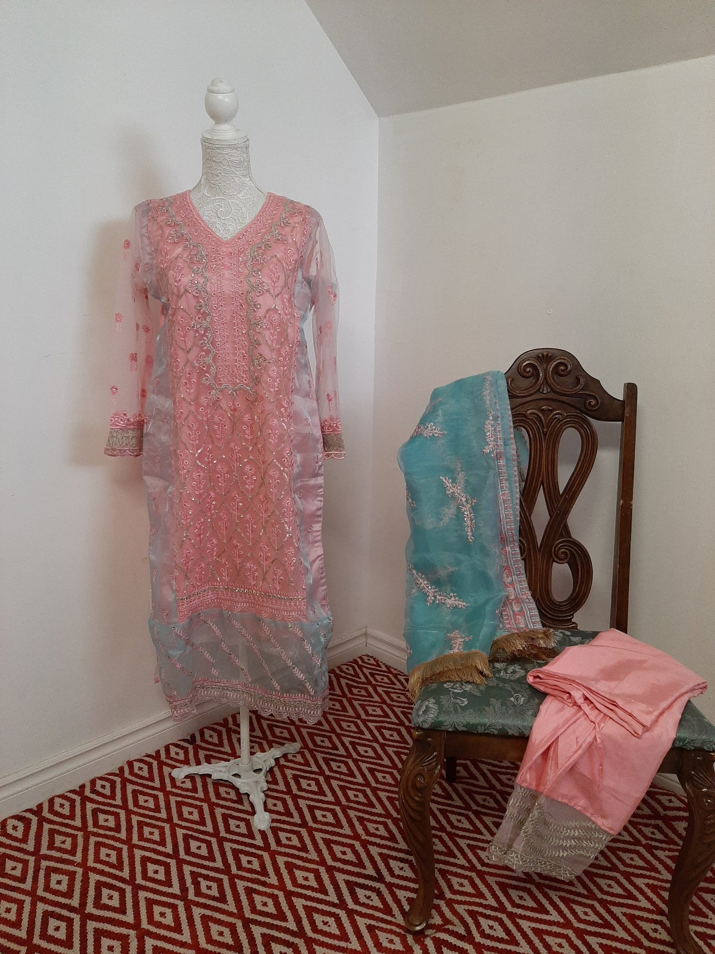 Pink & Blue Pastel Colored Kurti @ DressingStylesCA.com