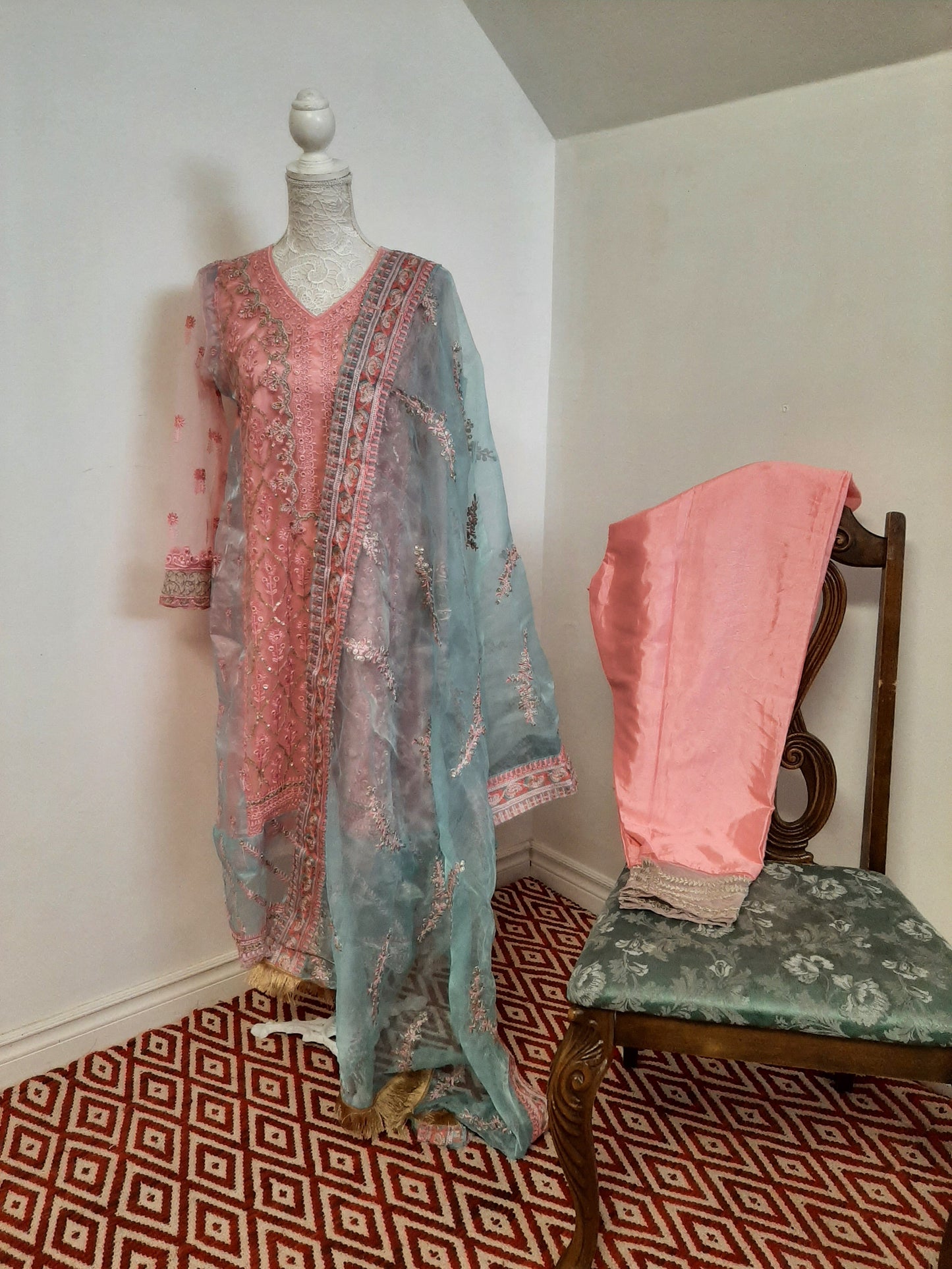 Pink & Blue Pastel Colored Kurti @ DressingStylesCA.com