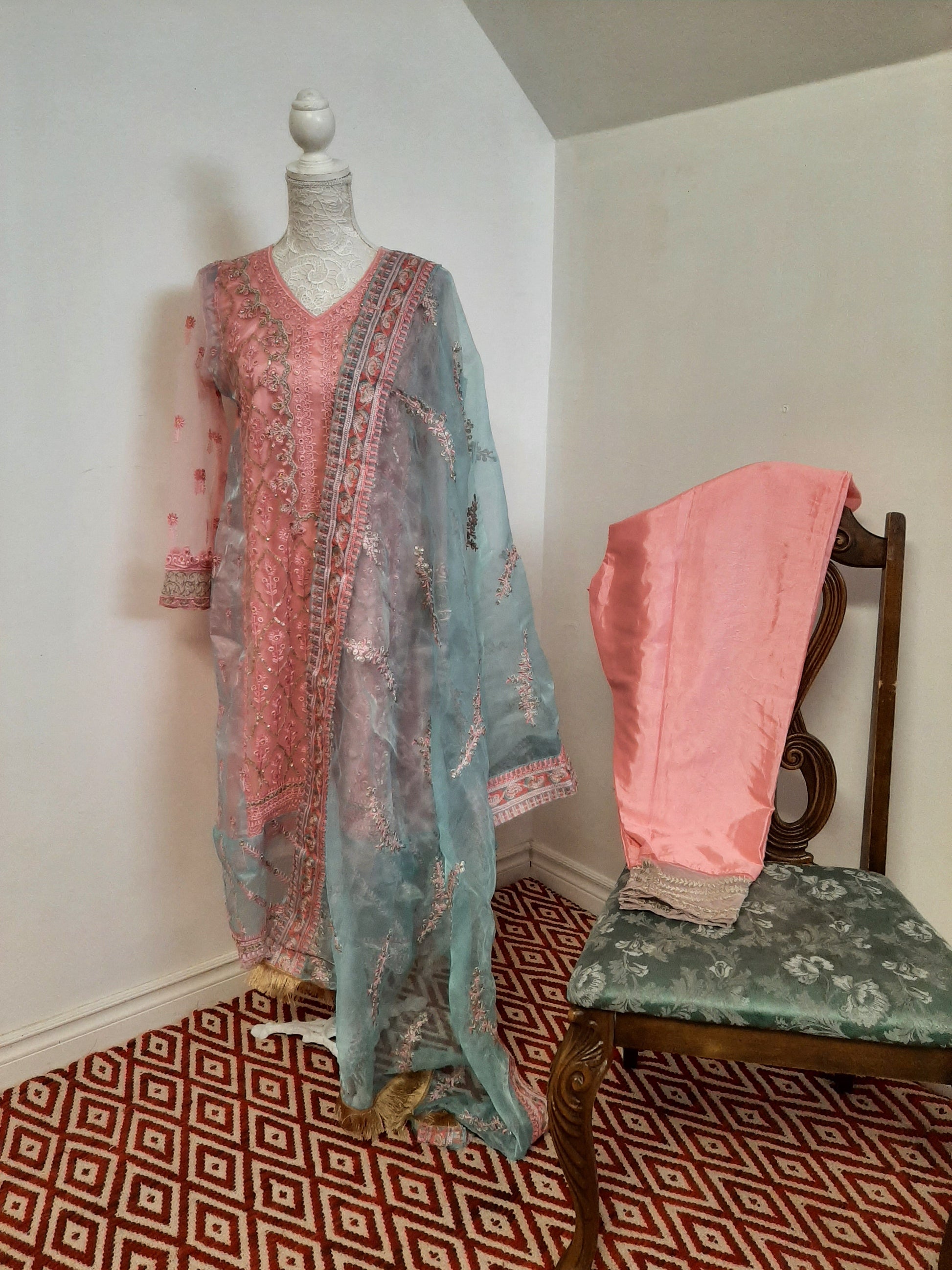 Pink & Blue Pastel Colored Kurti @ DressingStylesCA.com