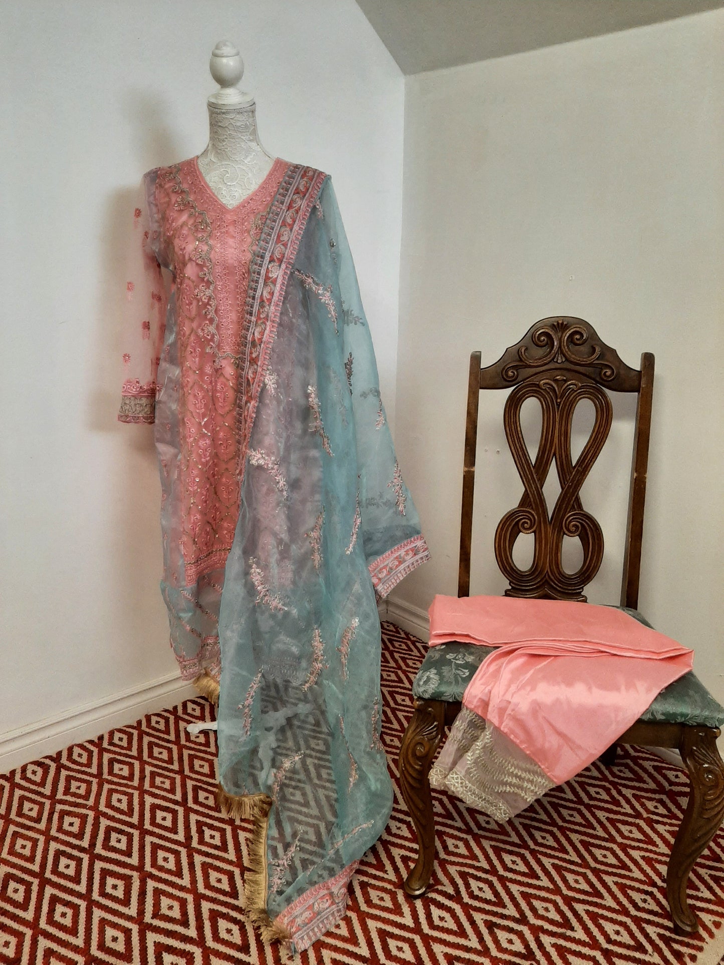 Pink & Blue Pastel Colored Kurti @ DressingStylesCA.com