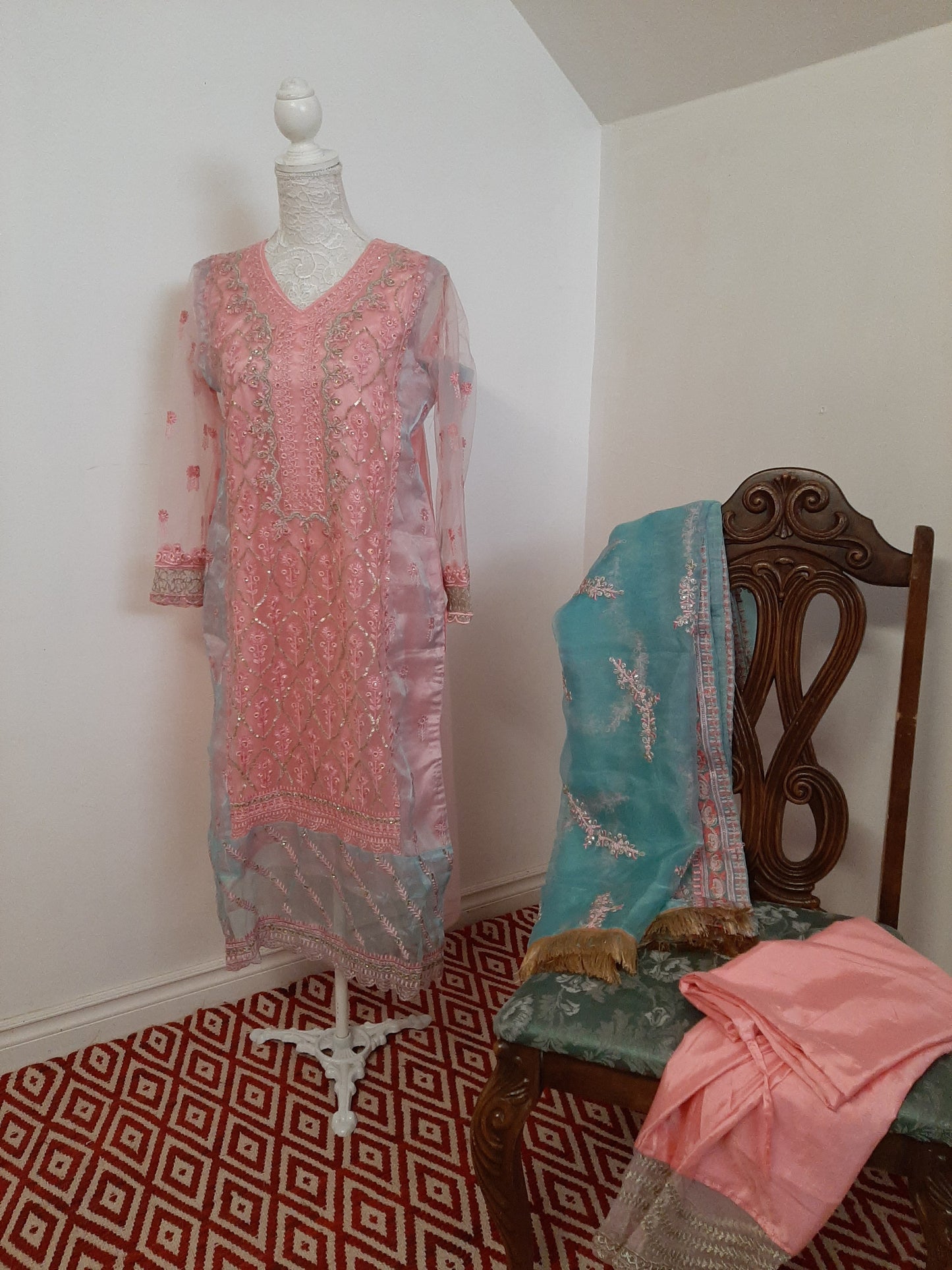 Pink & Blue Pastel Colored Kurti @ DressingStylesCA.com