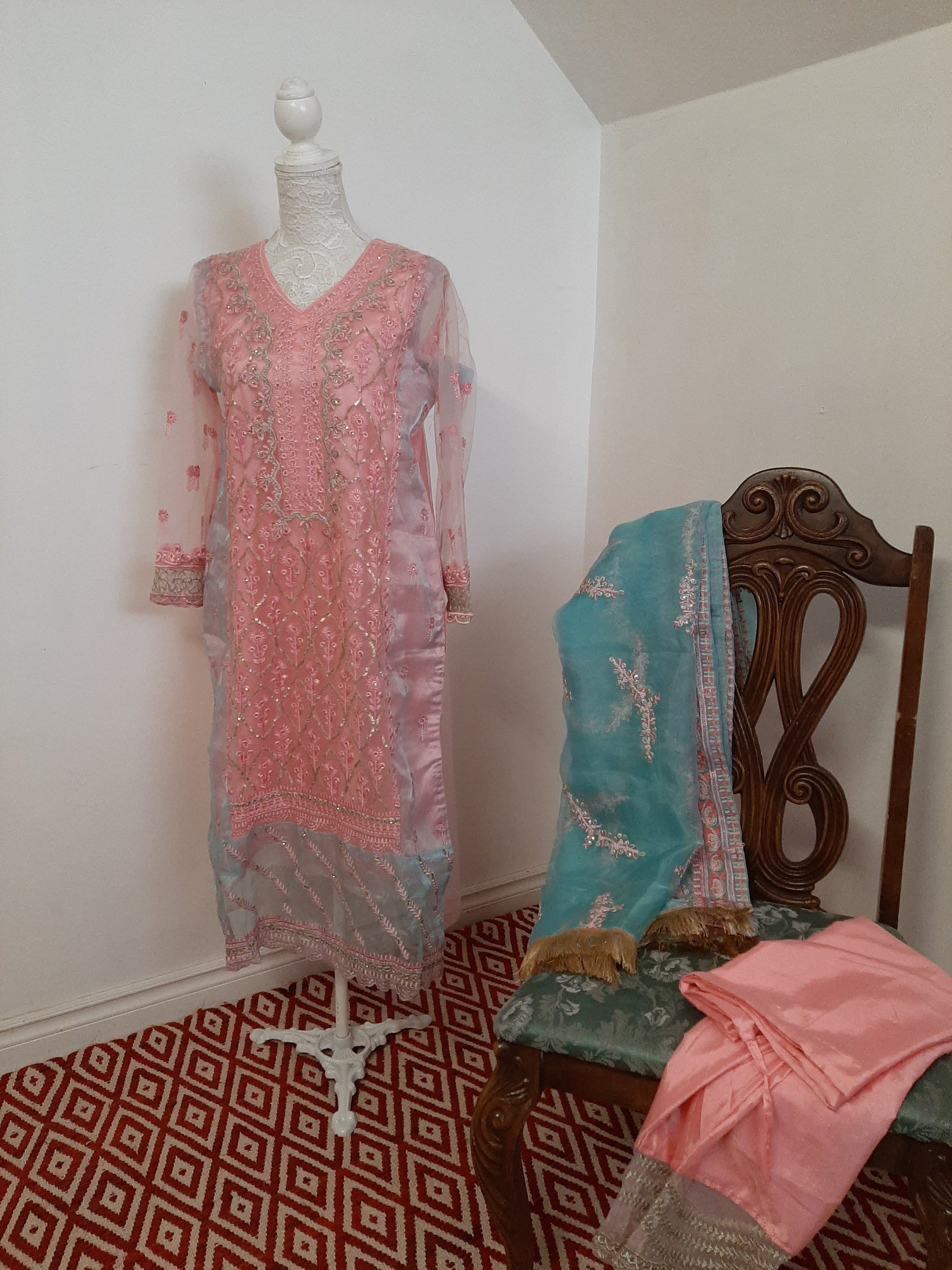 Pink & Blue Pastel Colored Kurti @ DressingStylesCA.com