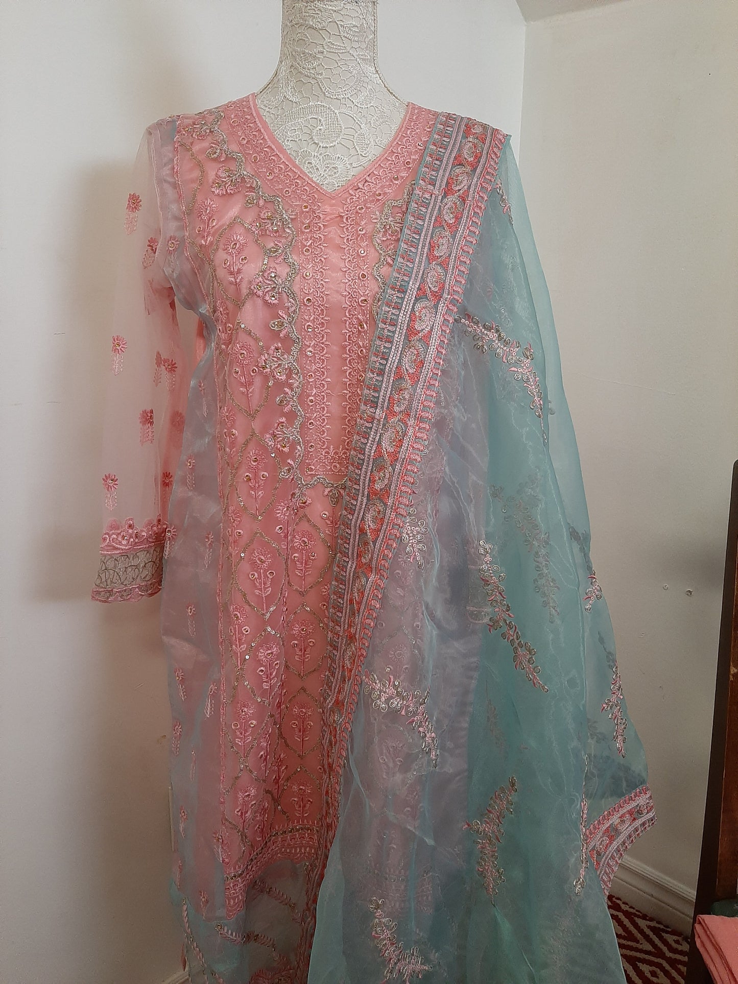 Pink & Blue Pastel Colored Kurti @ DressingStylesCA.com