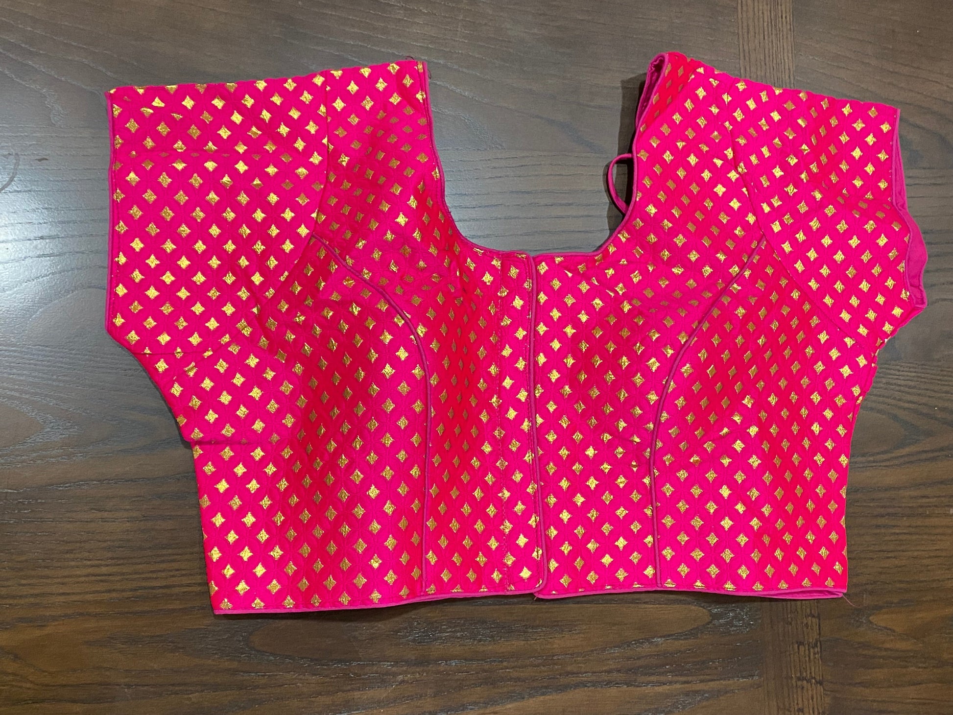 Pink Brocade Blouse @ DressingStylesCA.com