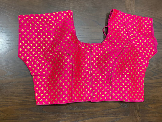 Pink Brocade Blouse @ DressingStylesCA.com