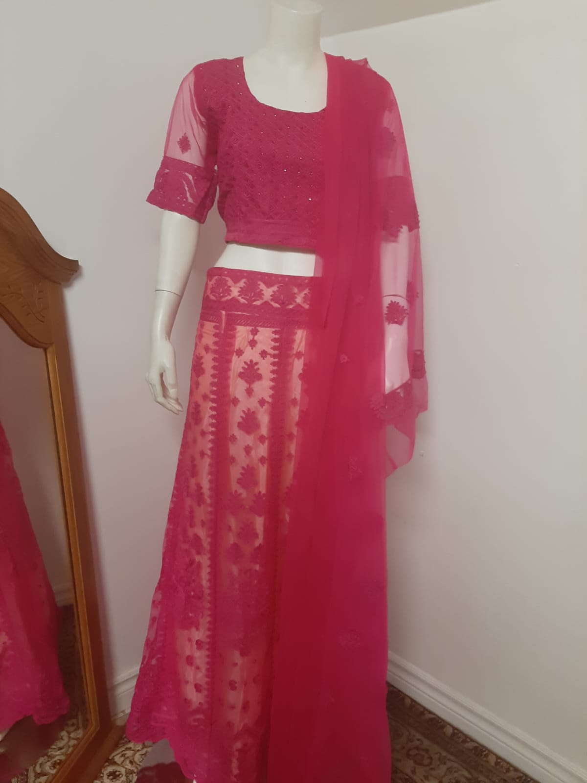 Pink Buttterfly Net Lehenga @ DressingStylesCA.com