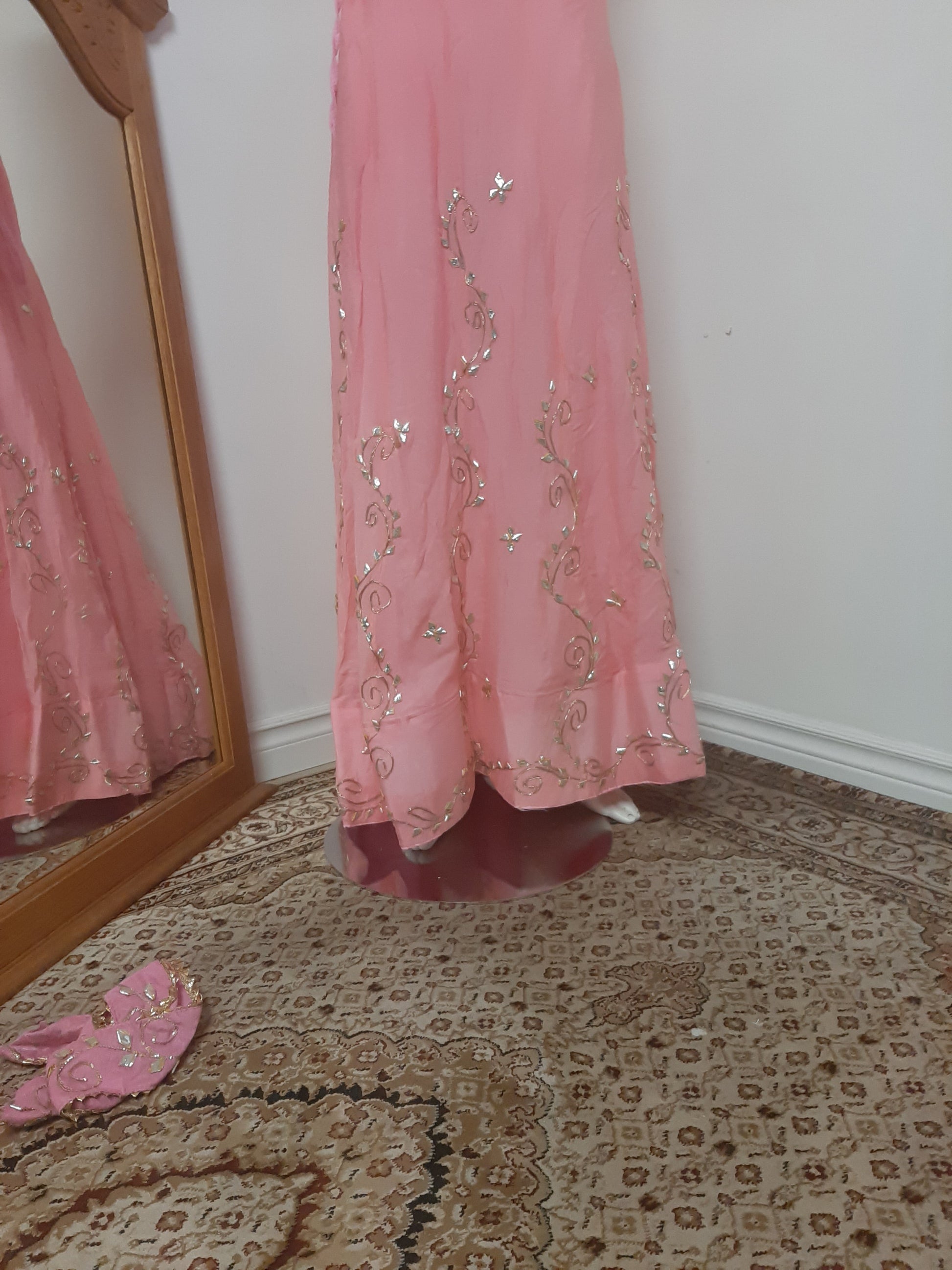 Pink Lehenga with Light Blue Dupatta @ DressingStylesCA.com