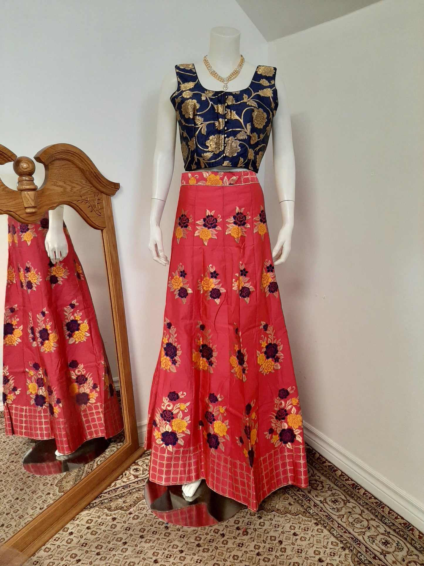 Pink and Blue coloured Lehenga @ DressingStylesCA.com