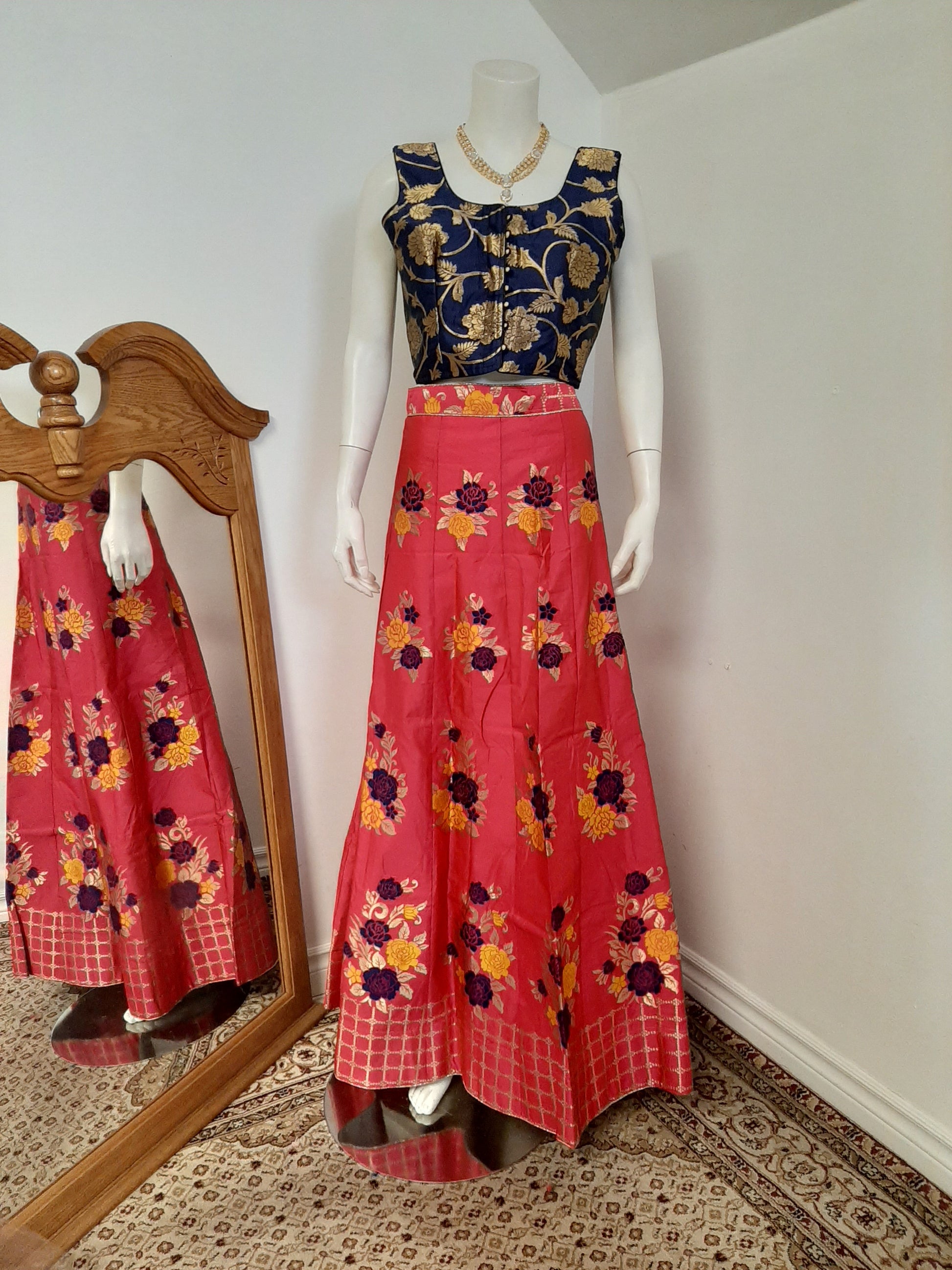 Pink and Blue coloured Lehenga @ DressingStylesCA.com