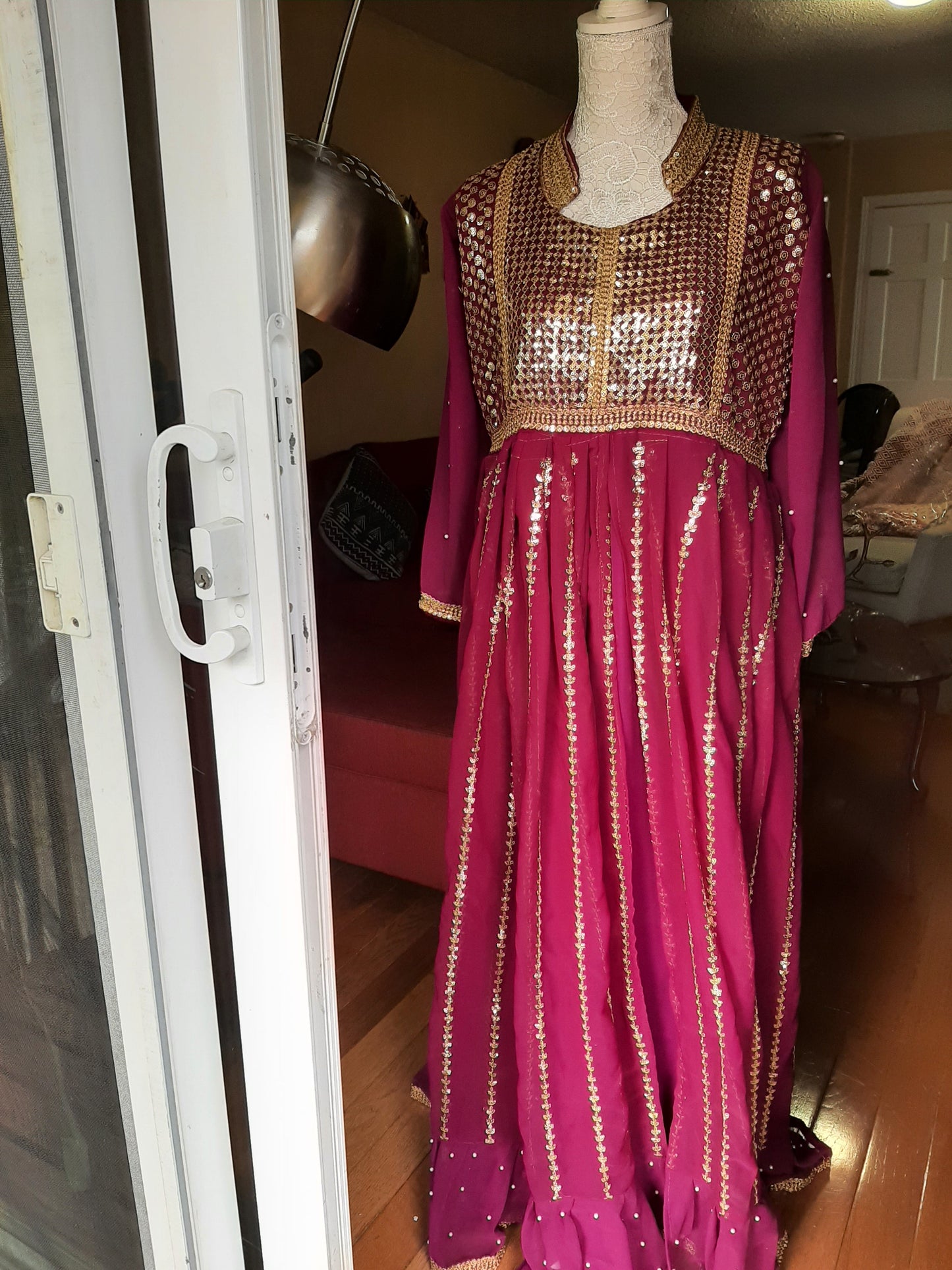 Purple Colored Long Gown @ DressingStylesCA.com