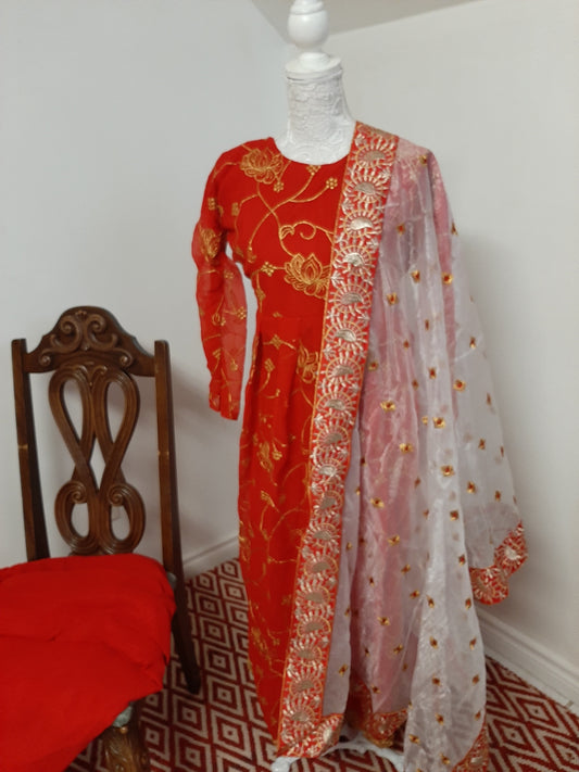 Red Anarkali dress @ DressingStylesCA.com