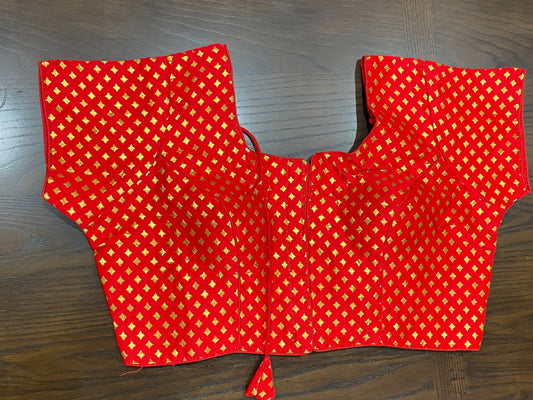 Red Brocade Blouse @ DressingStylesCA.com