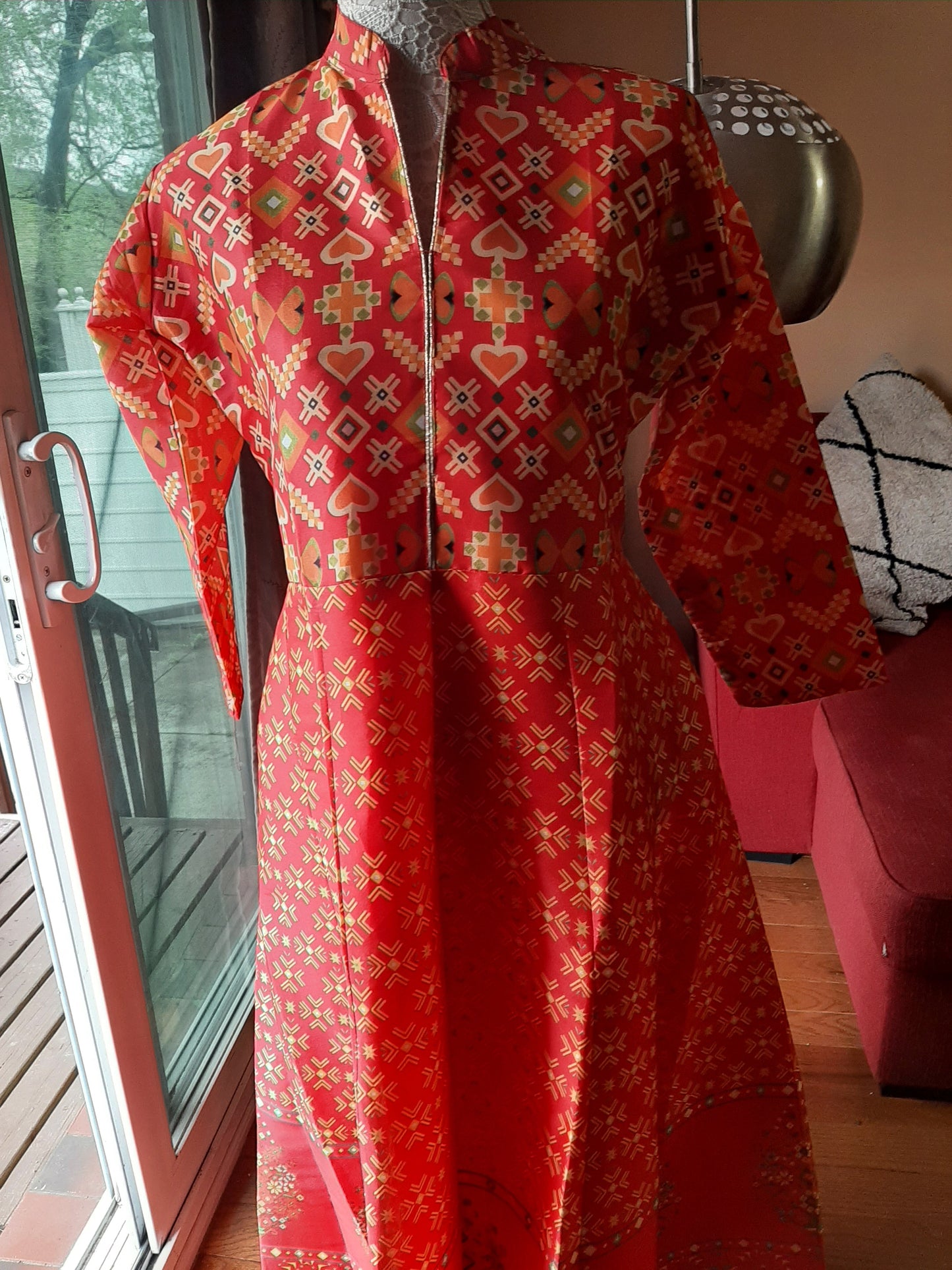 Red Crystal Silk Long Gown @ DressingStylesCA.com