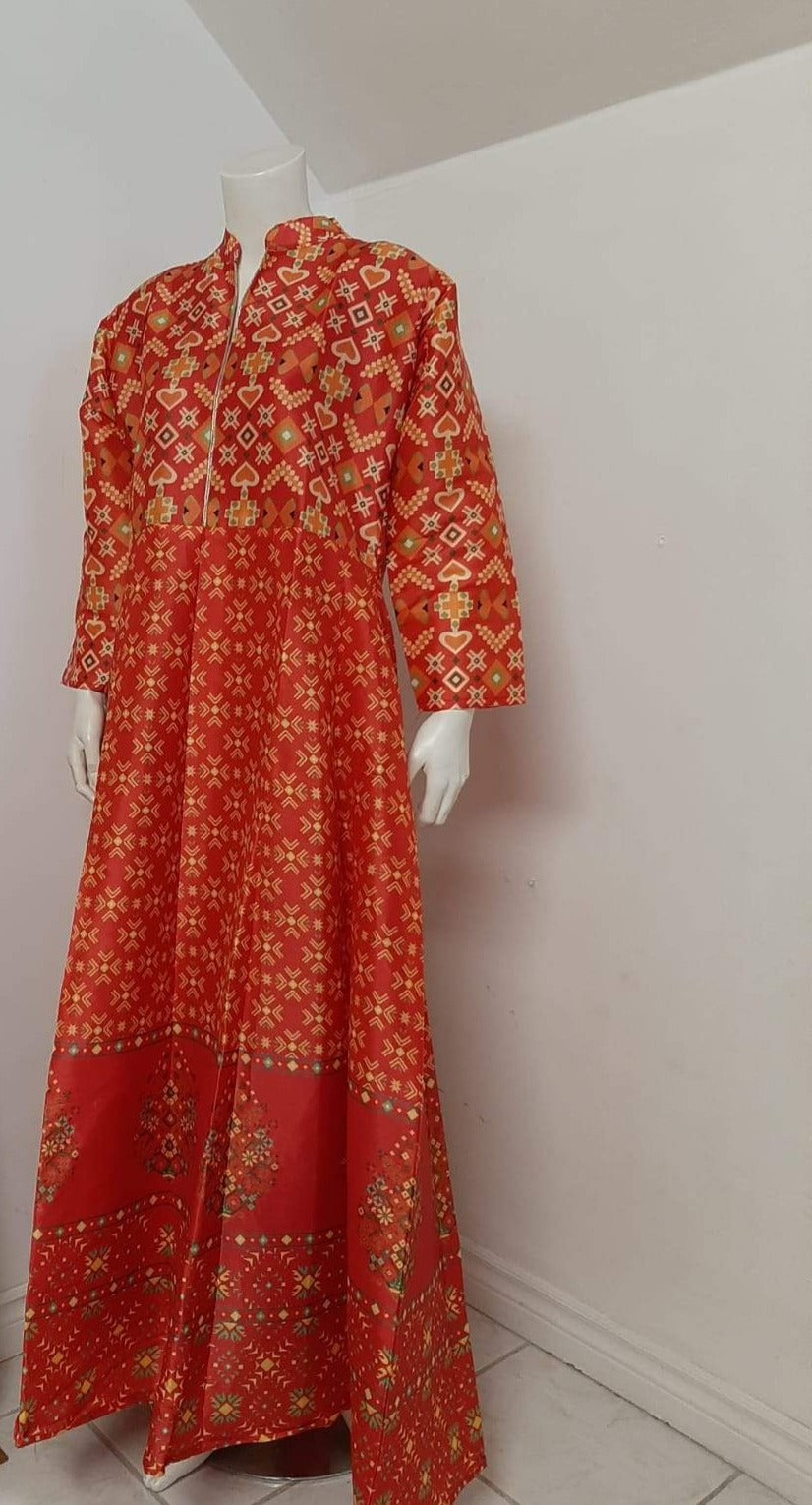 Red Crystal Silk Long Gown @ DressingStylesCA.com