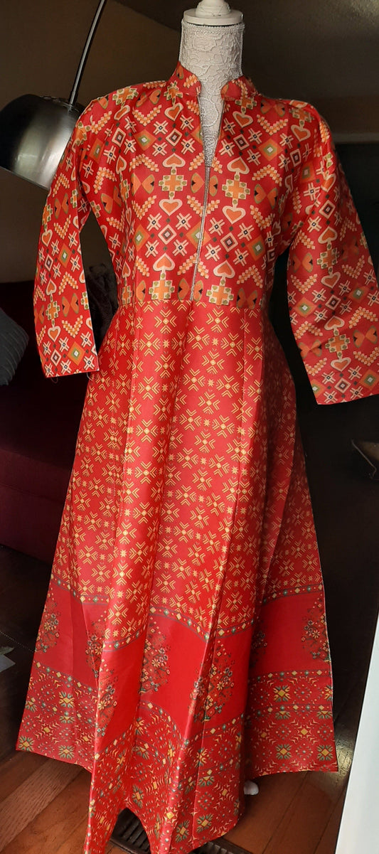 Red Crystal Silk Long Gown @ DressingStylesCA.com