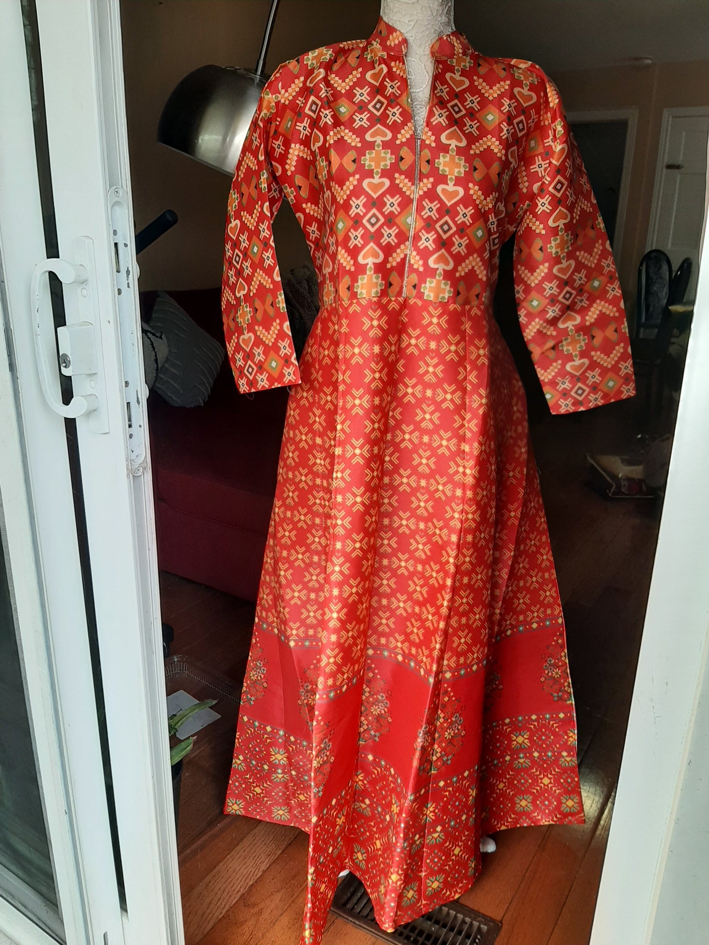 Red Crystal Silk Long Gown @ DressingStylesCA.com