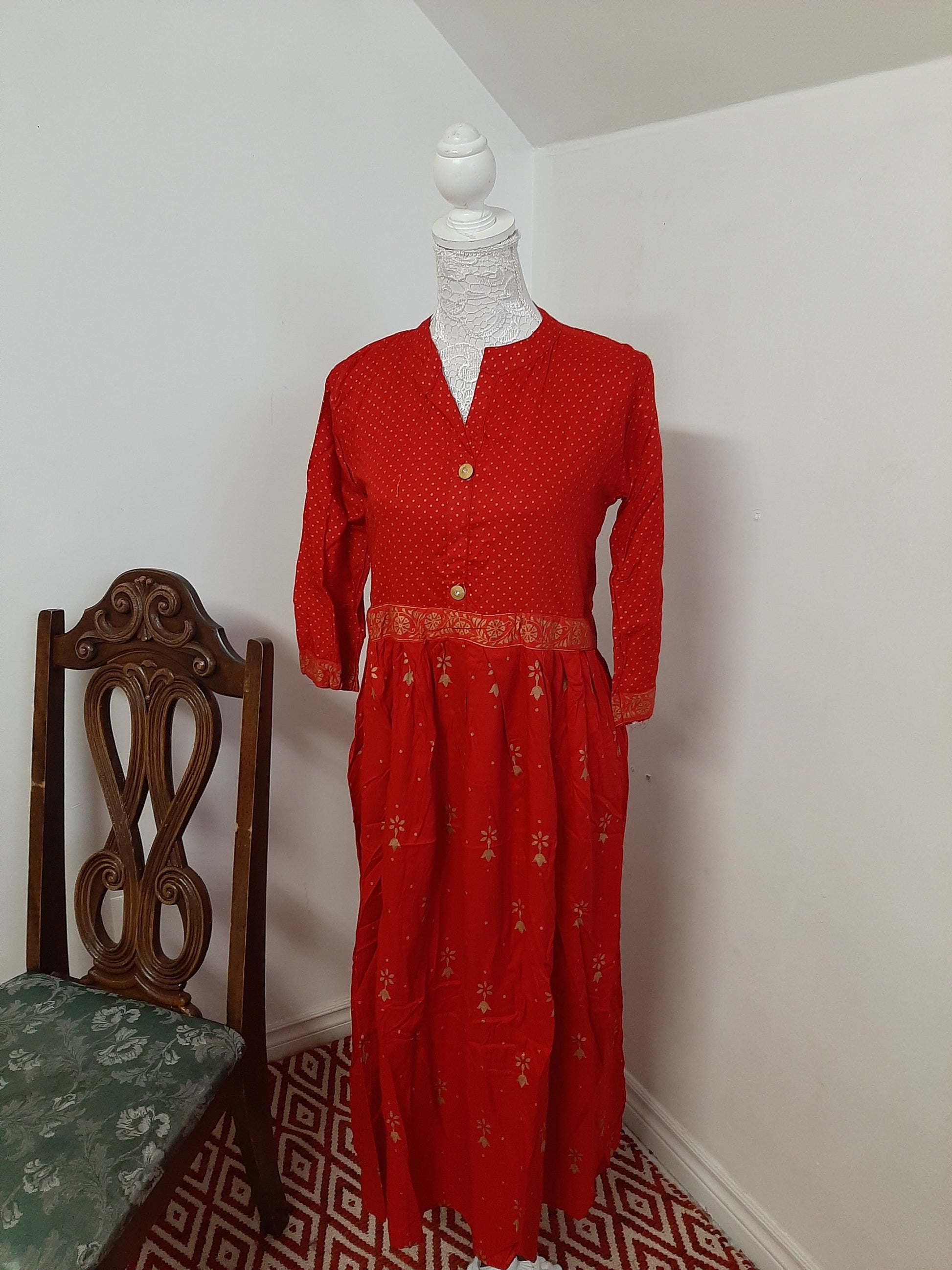 Red Kurti with Lovely design @ DressingStylesCA.com