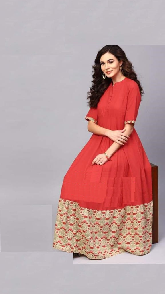 Red Long Kurti @ DressingStylesCA.com