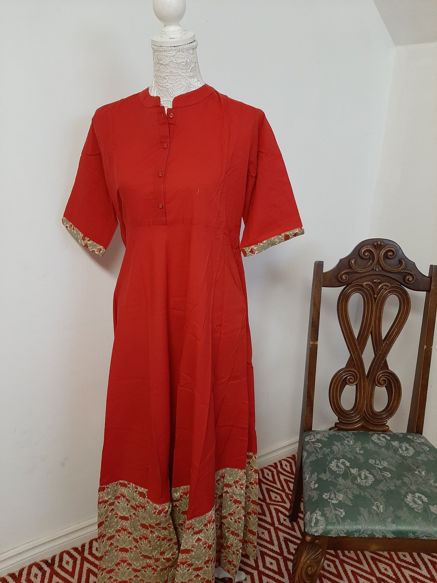 Red Long Kurti @ DressingStylesCA.com