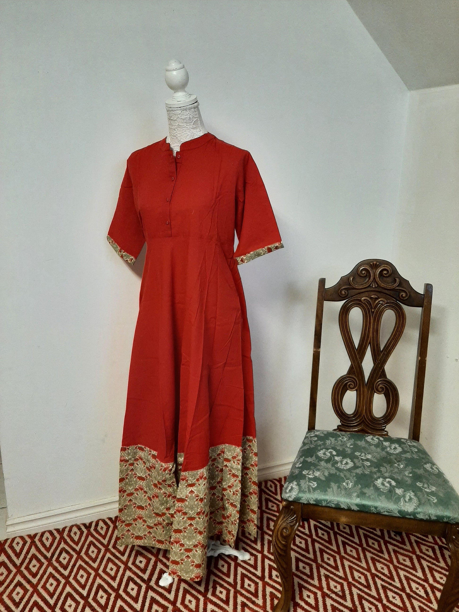Red Long Kurti @ DressingStylesCA.com