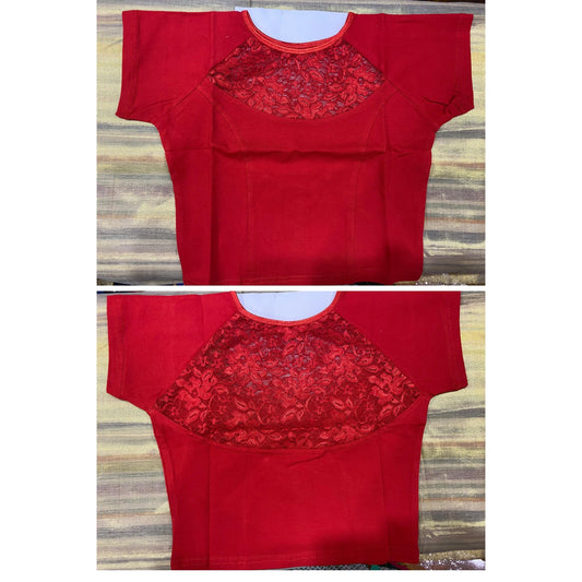 Red Lycra CropTop @ DressingStylesCA.com