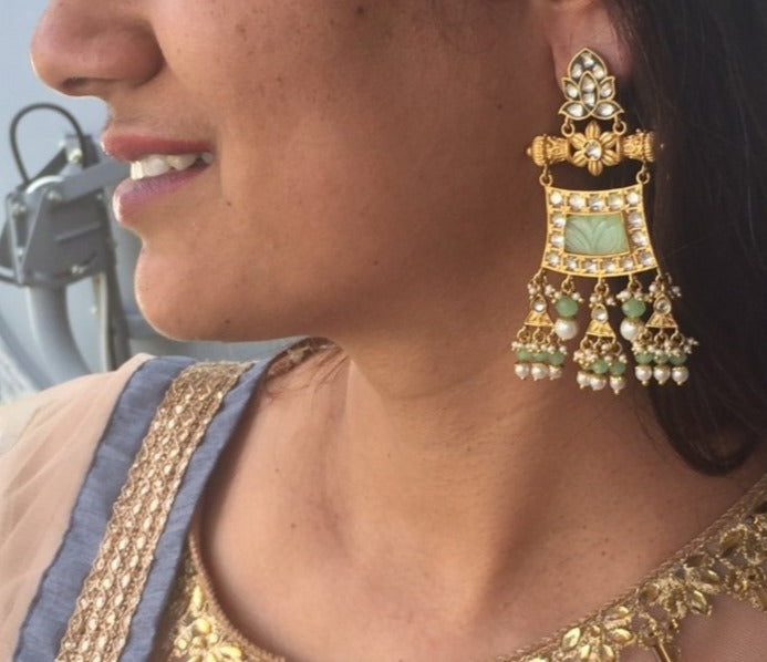 Signature Collections- Earing- Green Stones @ DressingStylesCA.com