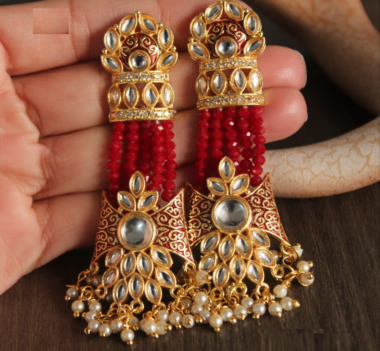 Signature Collections- Earing- Red Stones @ DressingStylesCA.com