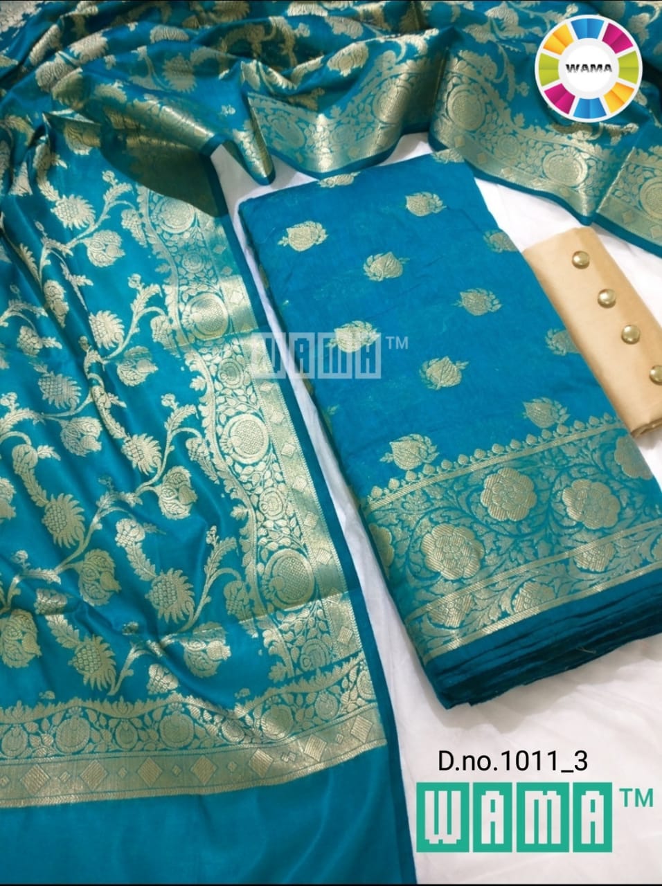 Sky Blue Banarasi Suit @ DressingStylesCA.com