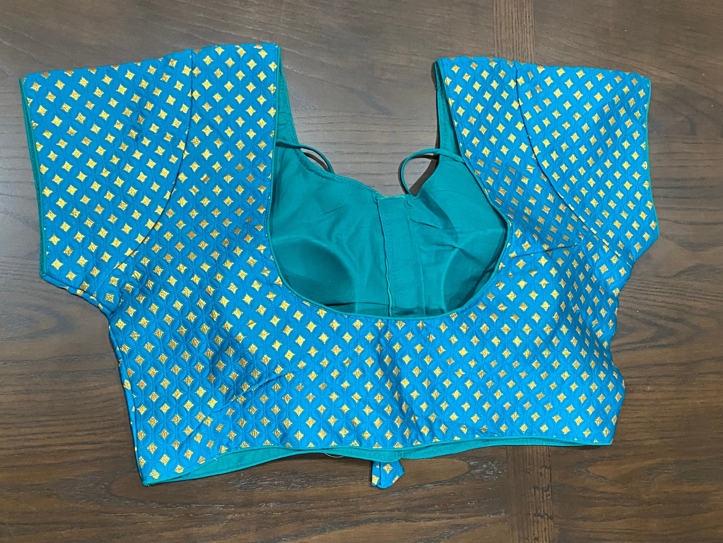 Sky Blue Brocade Blouse @ DressingStylesCA.com