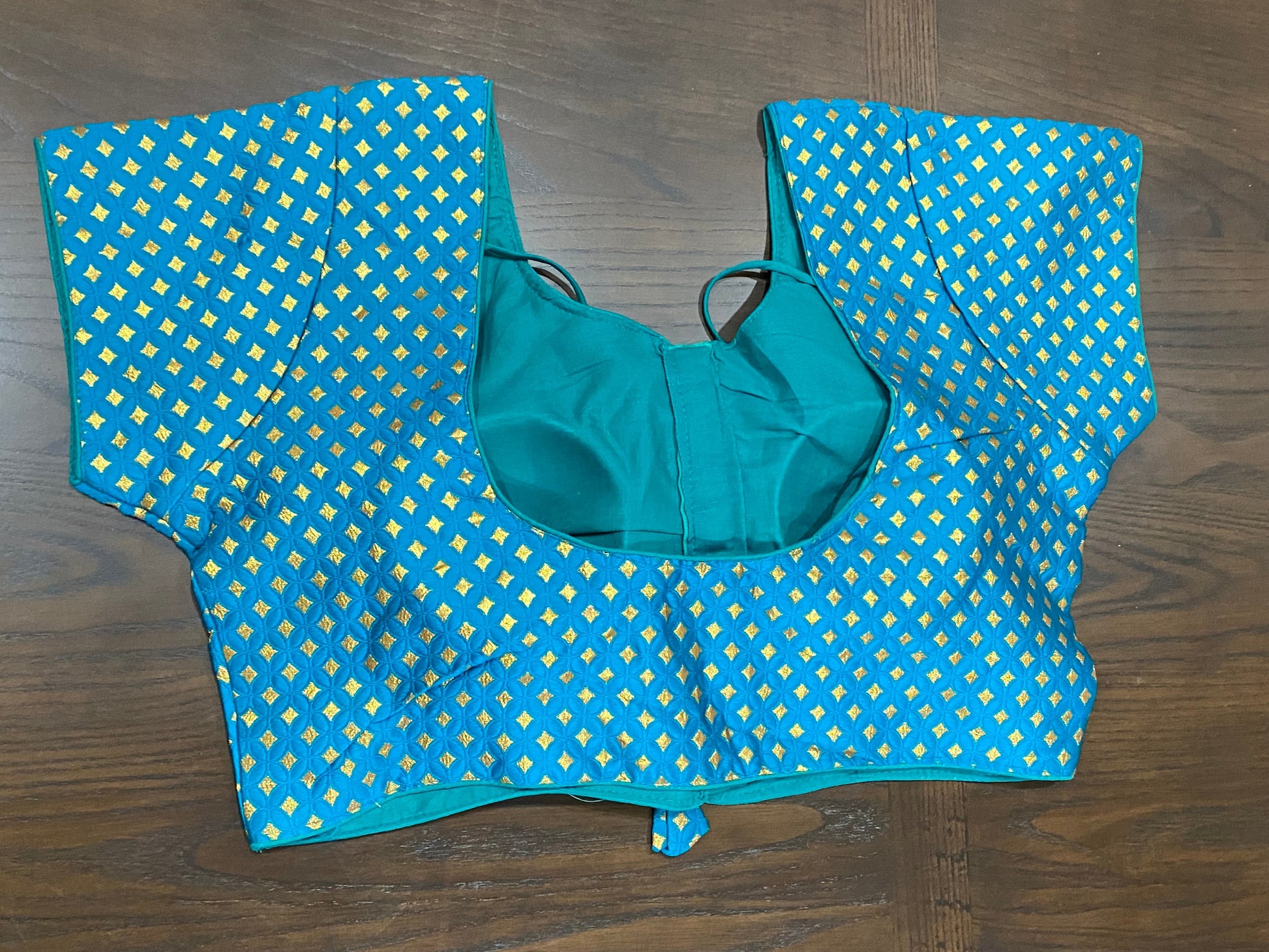 Sky Blue Brocade Blouse @ DressingStylesCA.com