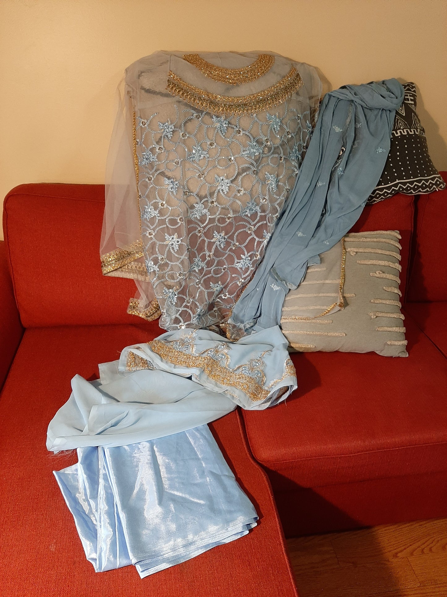 Sky Blue Color Kurti and Sharara @ DressingStylesCA.com