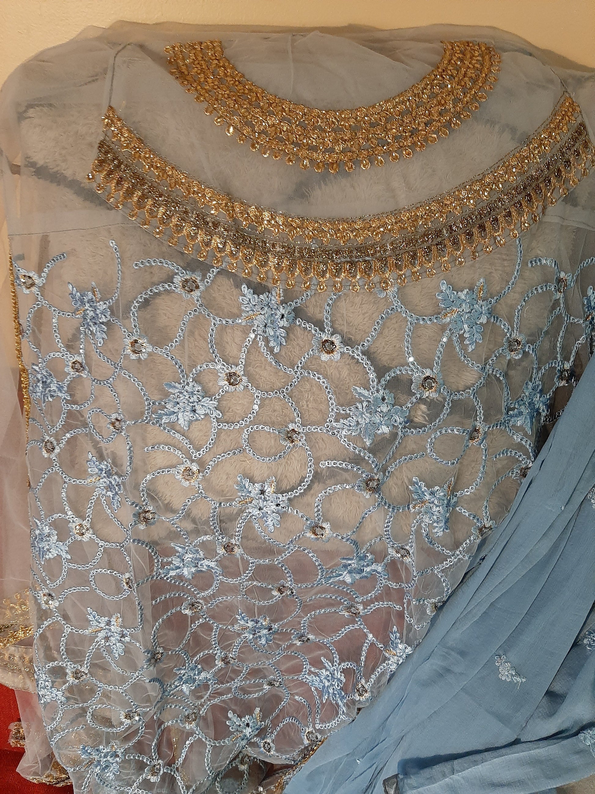 Sky Blue Color Kurti and Sharara @ DressingStylesCA.com