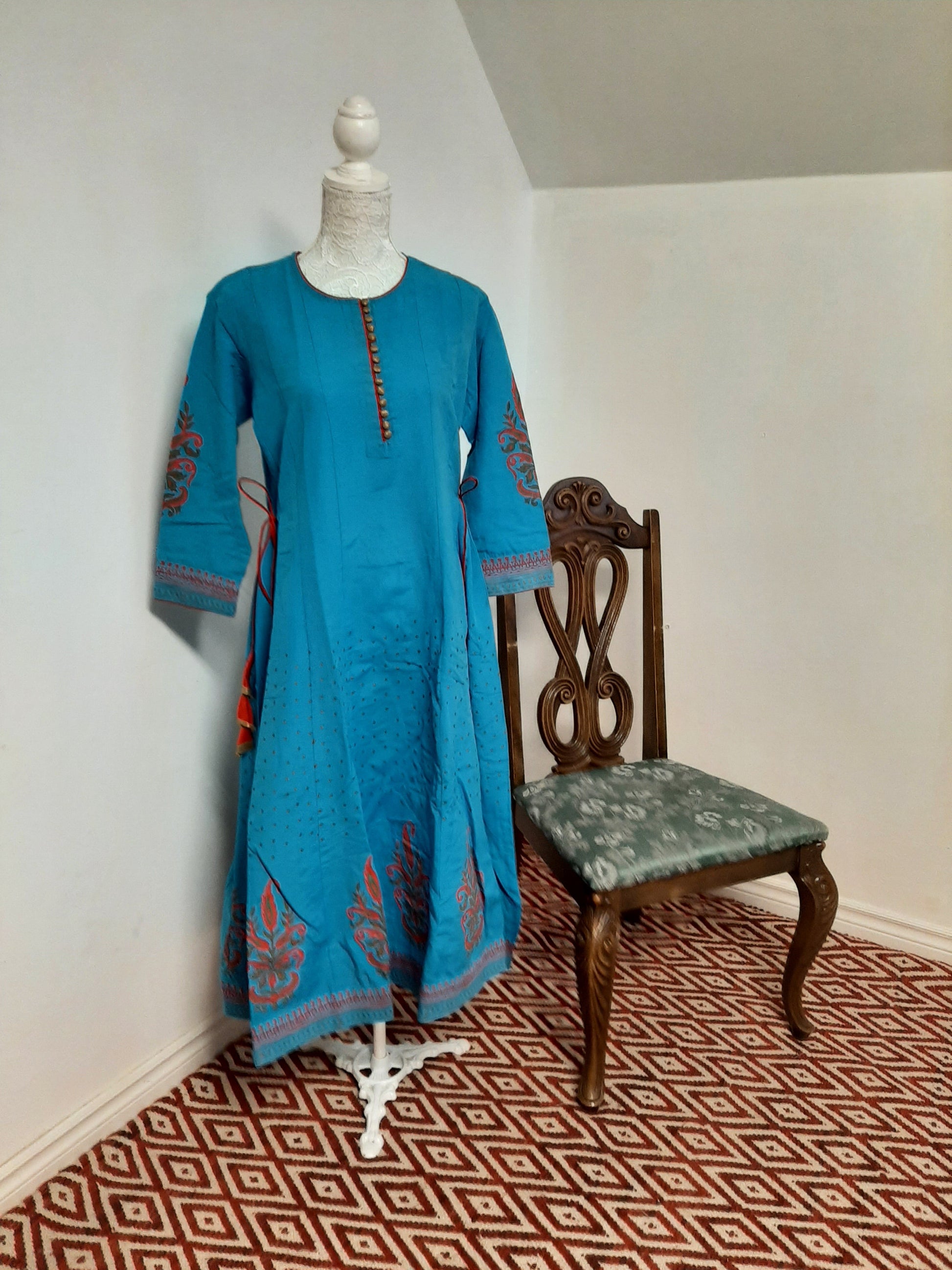 Sky Blue Kurti Anarkali @ DressingStylesCA.com