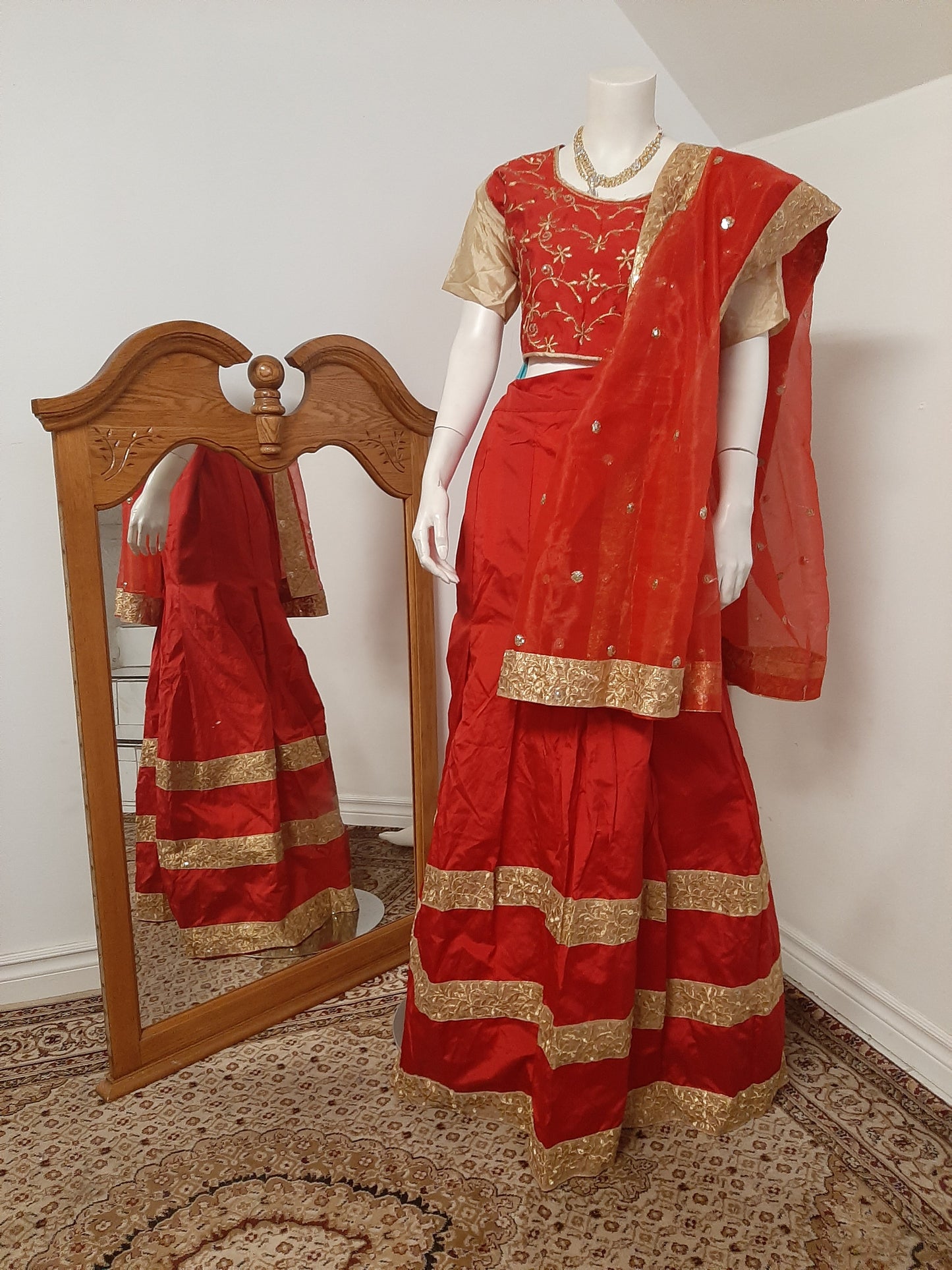 Tapeta Silk Red Lehenga Choli @ DressingStylesCA.com