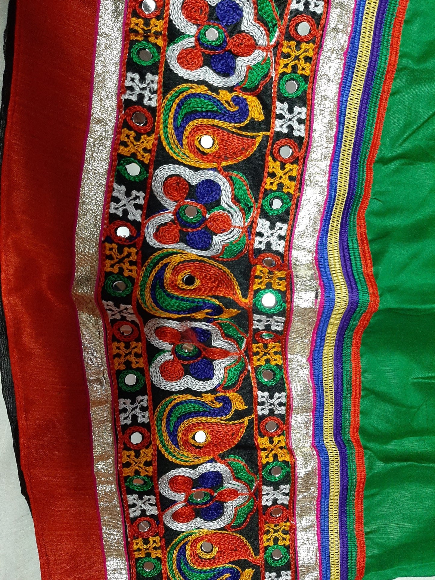 Traditional Gujarati Ghagra Choli- Green- Age 9-10 @ DressingStylesCA.com