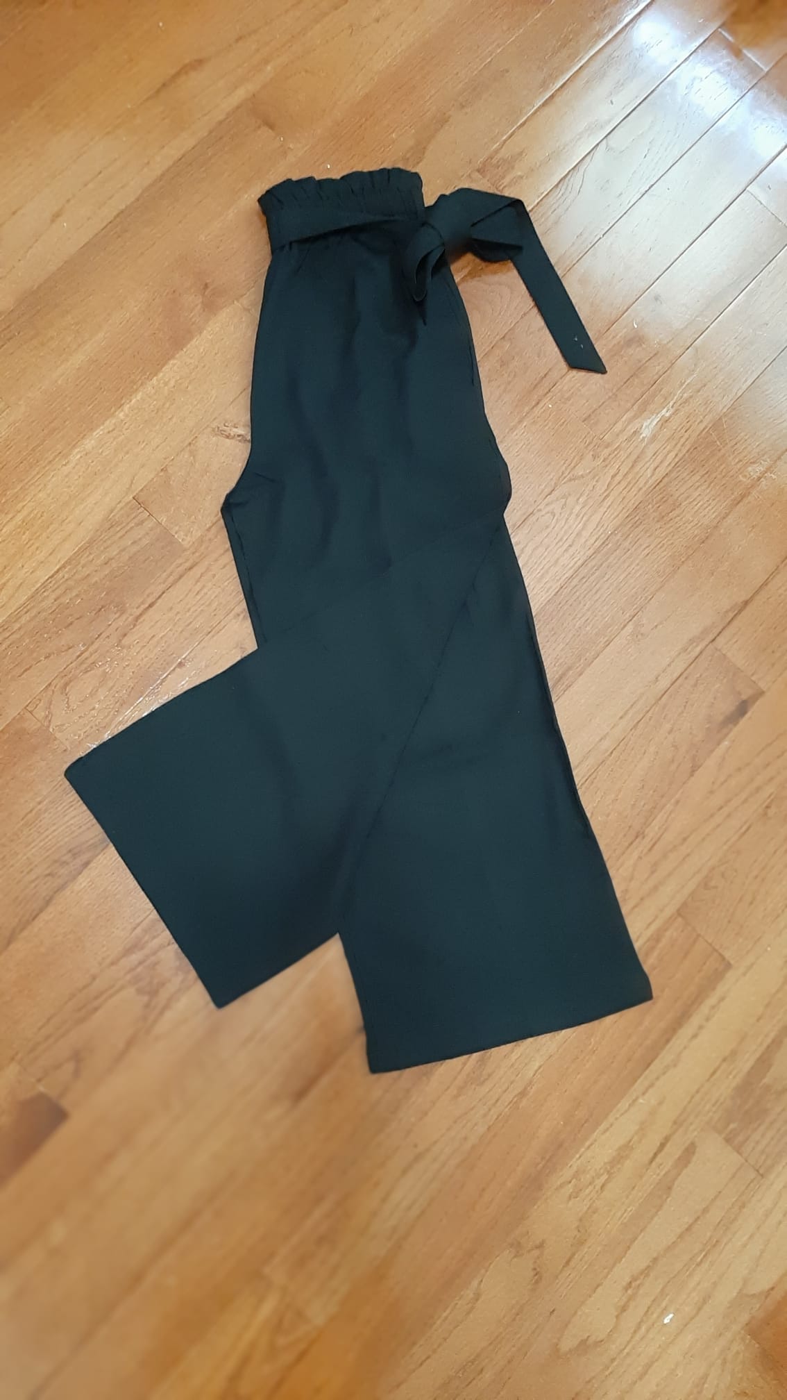 Trendy Black Wide Pant with Belt @ DressingStylesCA.com