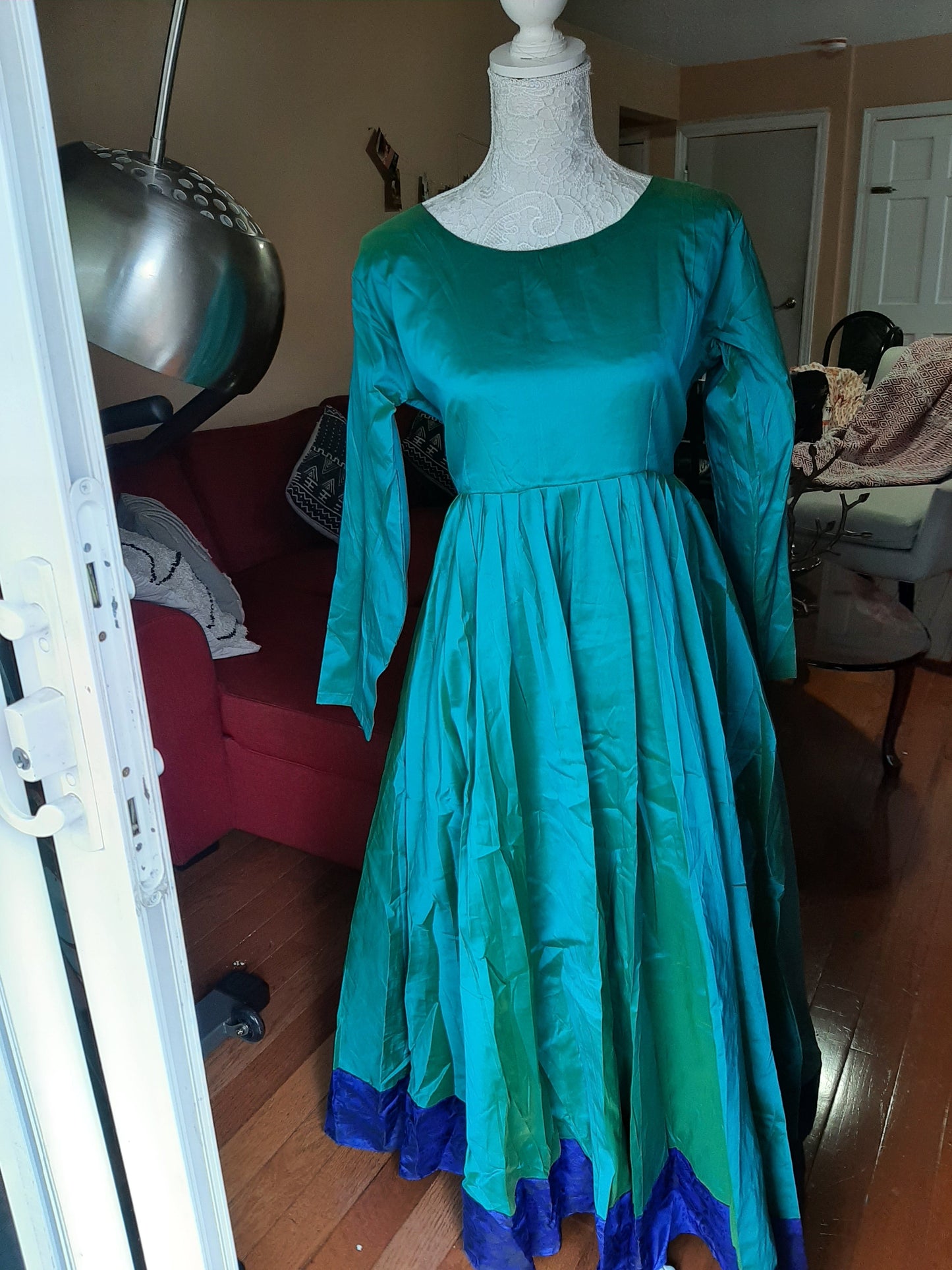 Turquoise Blue Long Gown @ DressingStylesCA.com