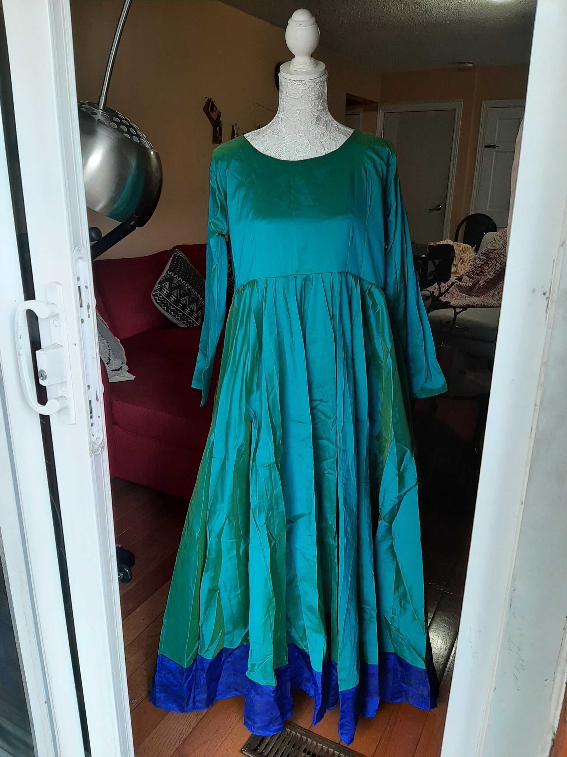 Turquoise Blue Long Gown @ DressingStylesCA.com