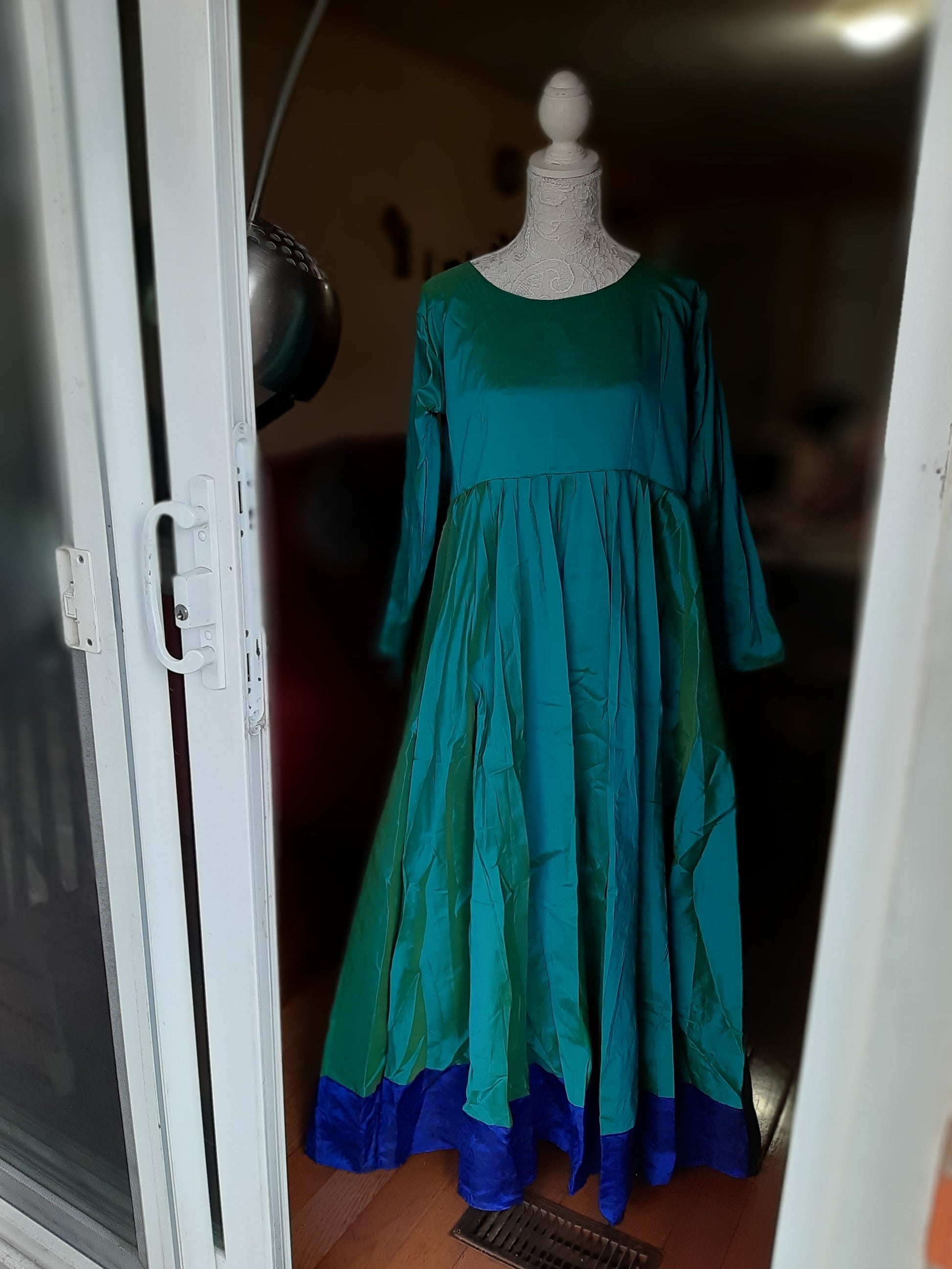 Turquoise Blue Long Gown @ DressingStylesCA.com