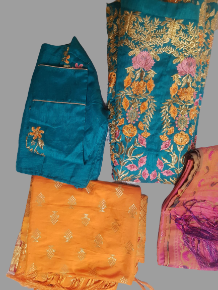 Turquoise green Lehenga with Multi colore thread and bead works @ DressingStylesCA.com