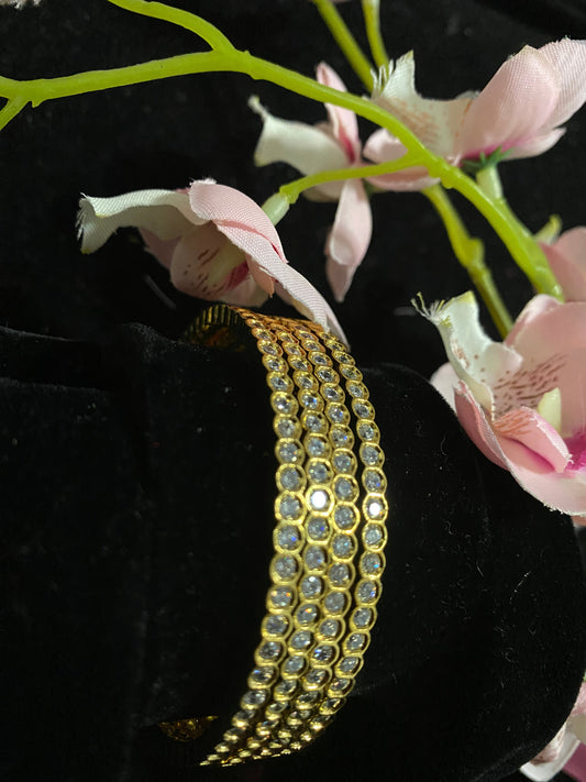 White Stone Bangles @ DressingStylesCA.com