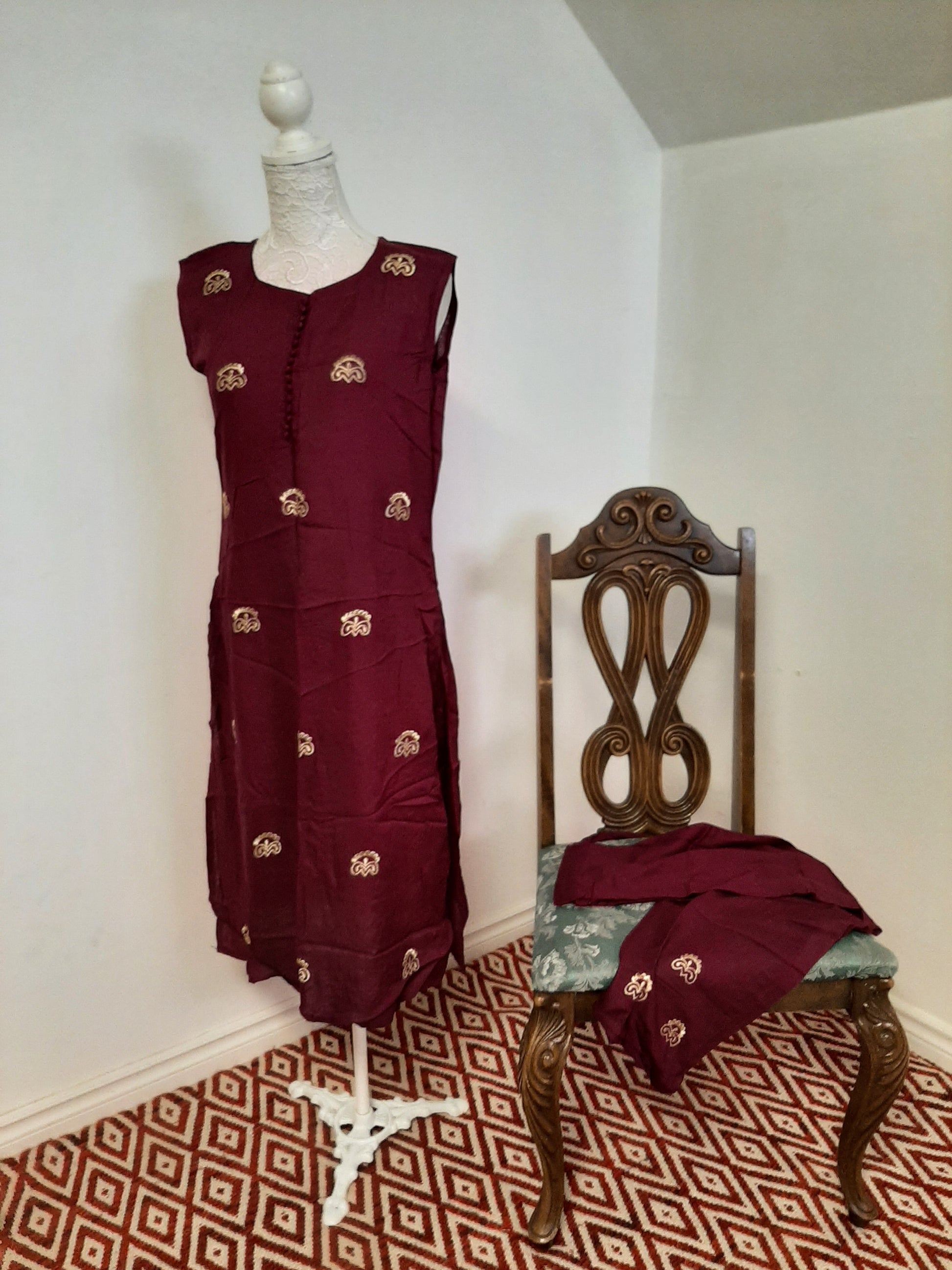 Wine Colored Kurti with Shrug @ DressingStylesCA.com