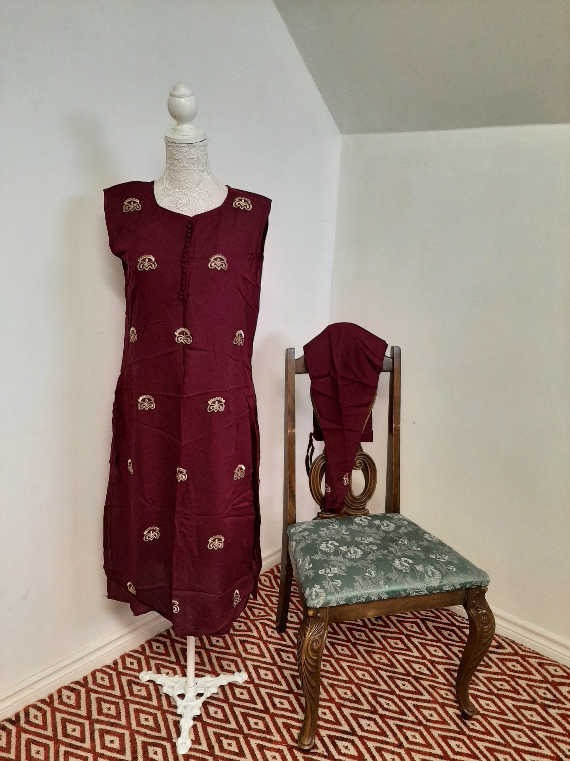 Wine Colored Kurti with Shrug @ DressingStylesCA.com