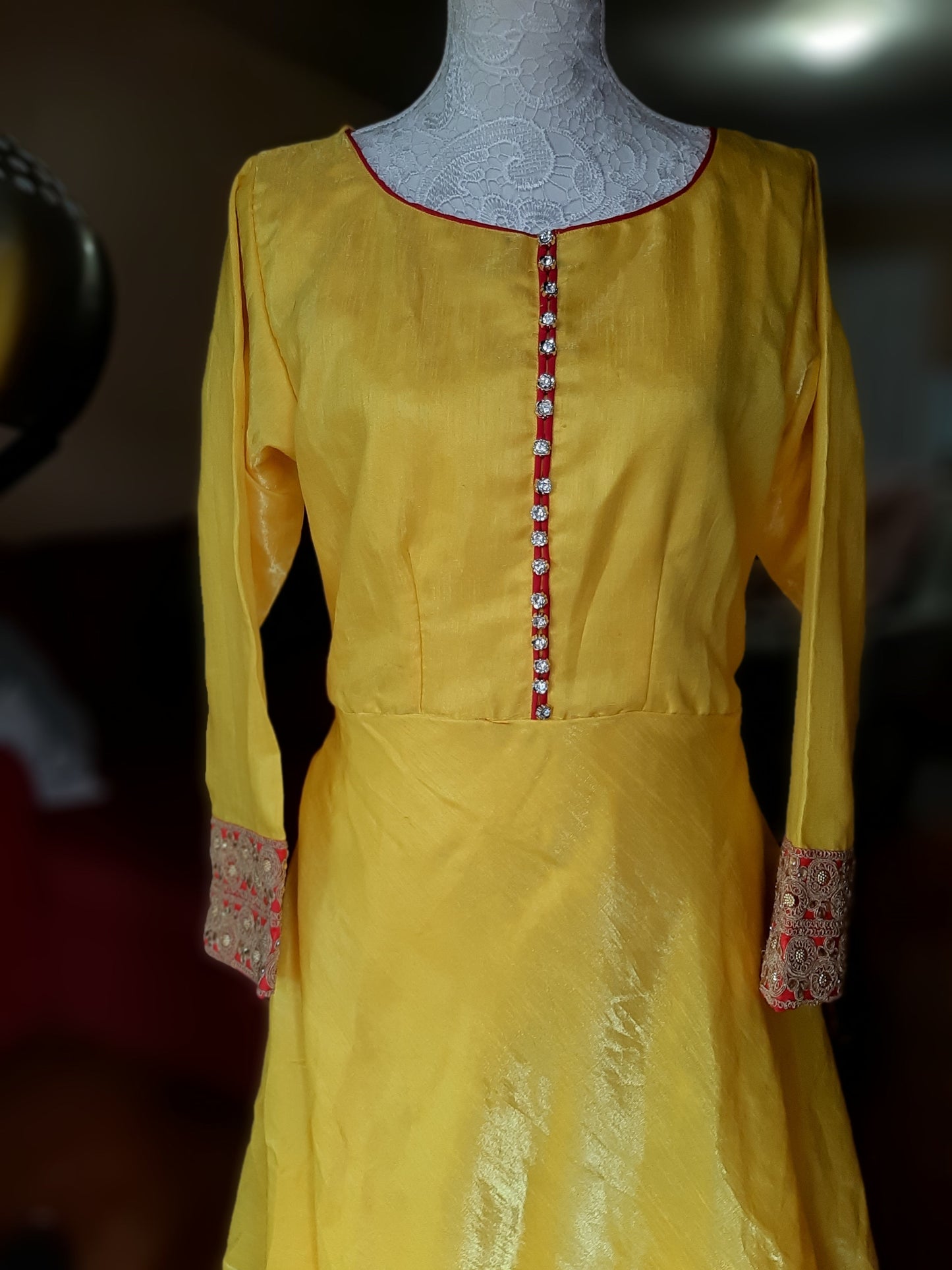 Yellow Colored Long Gown @ DressingStylesCA.com