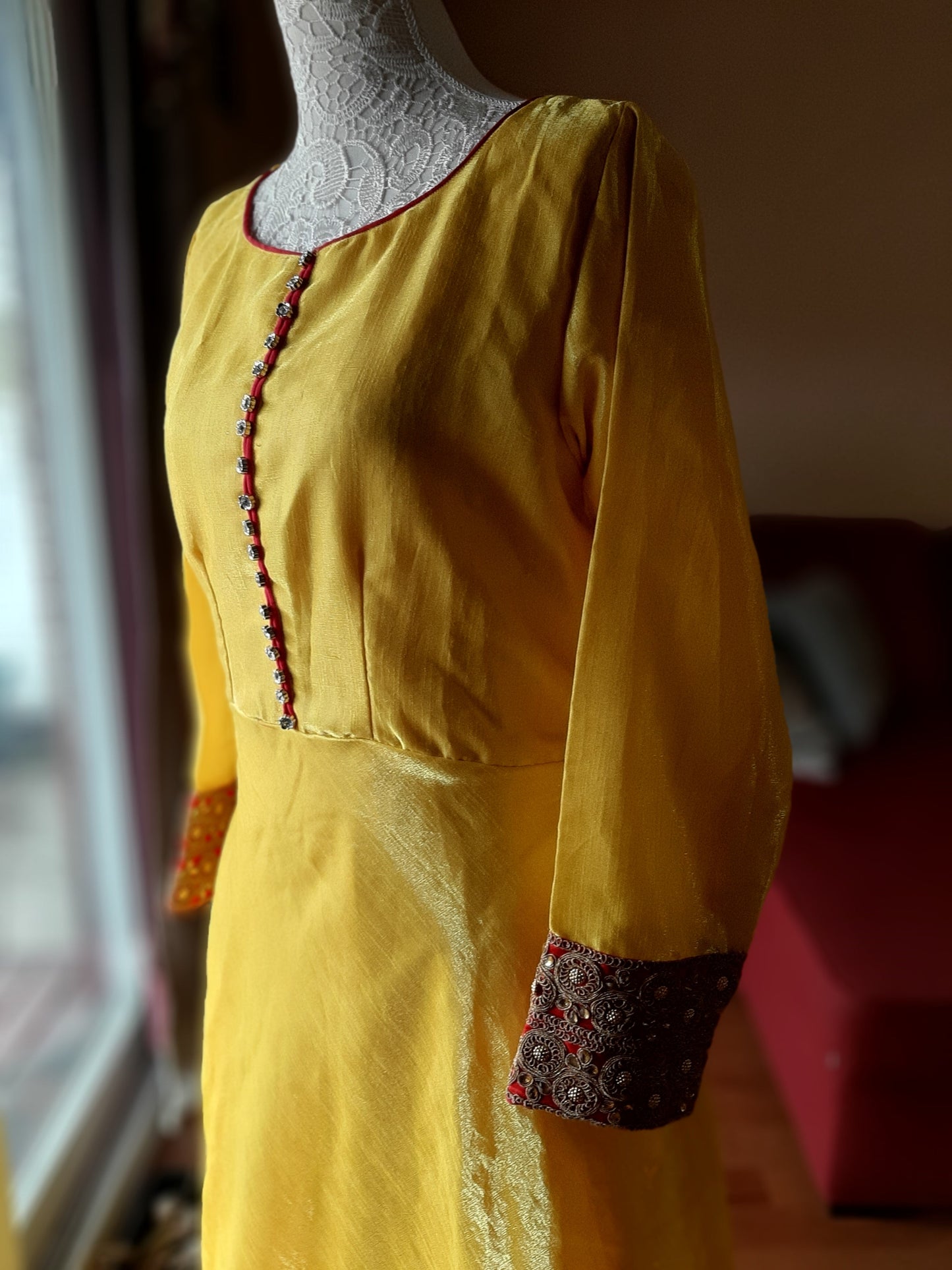 Yellow Colored Long Gown @ DressingStylesCA.com