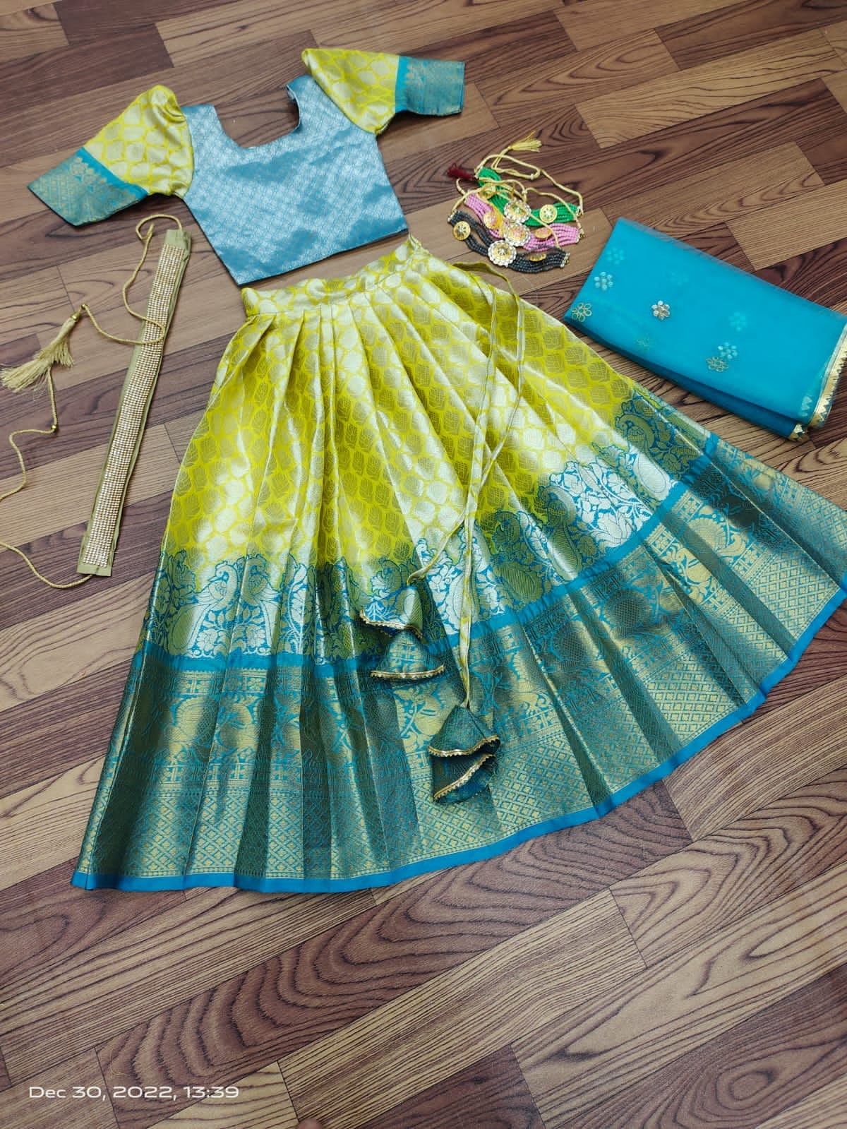 Yellow Half Saree set @ DressingStylesCA.com